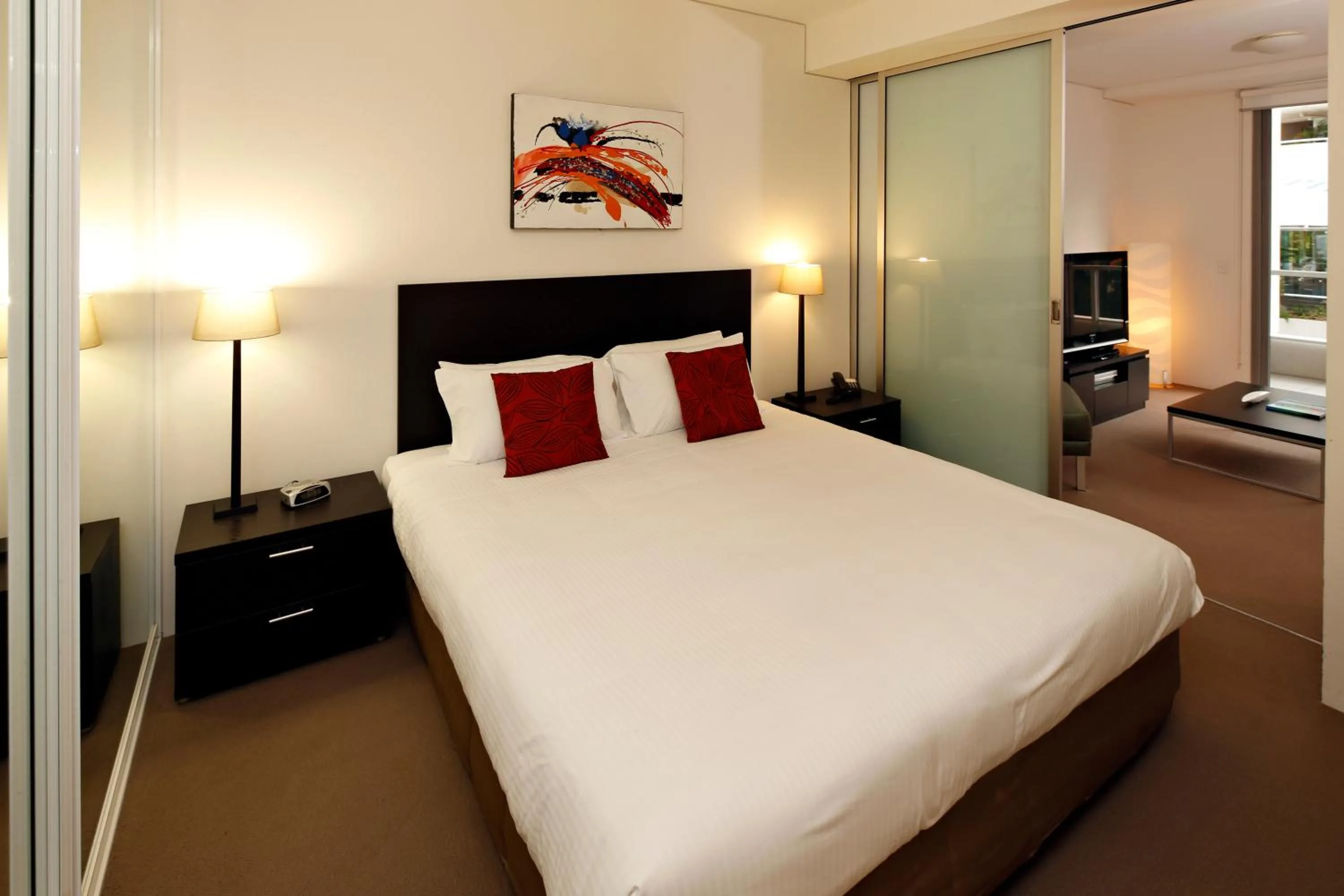 Bed in Cairns Private Apartments