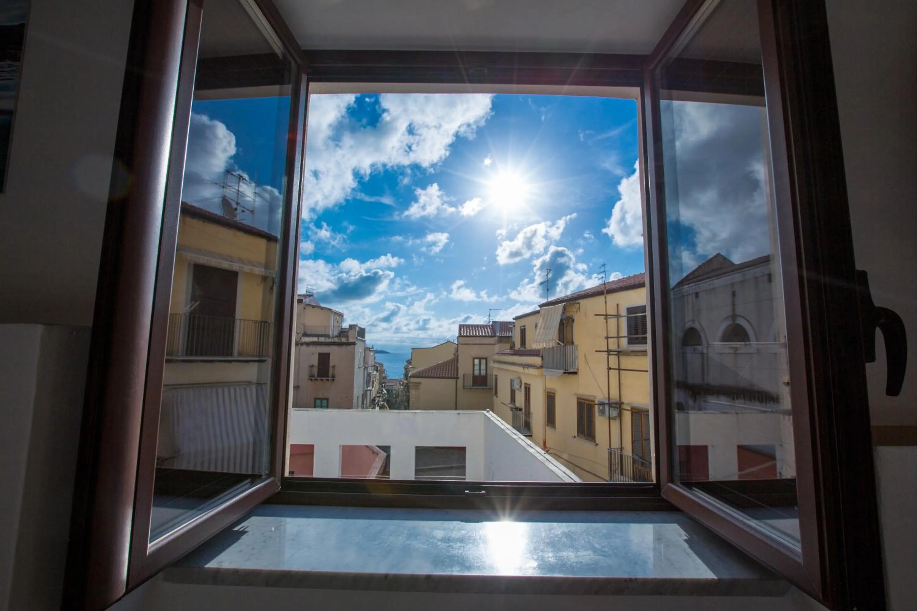 City view in Cefalu in Blu