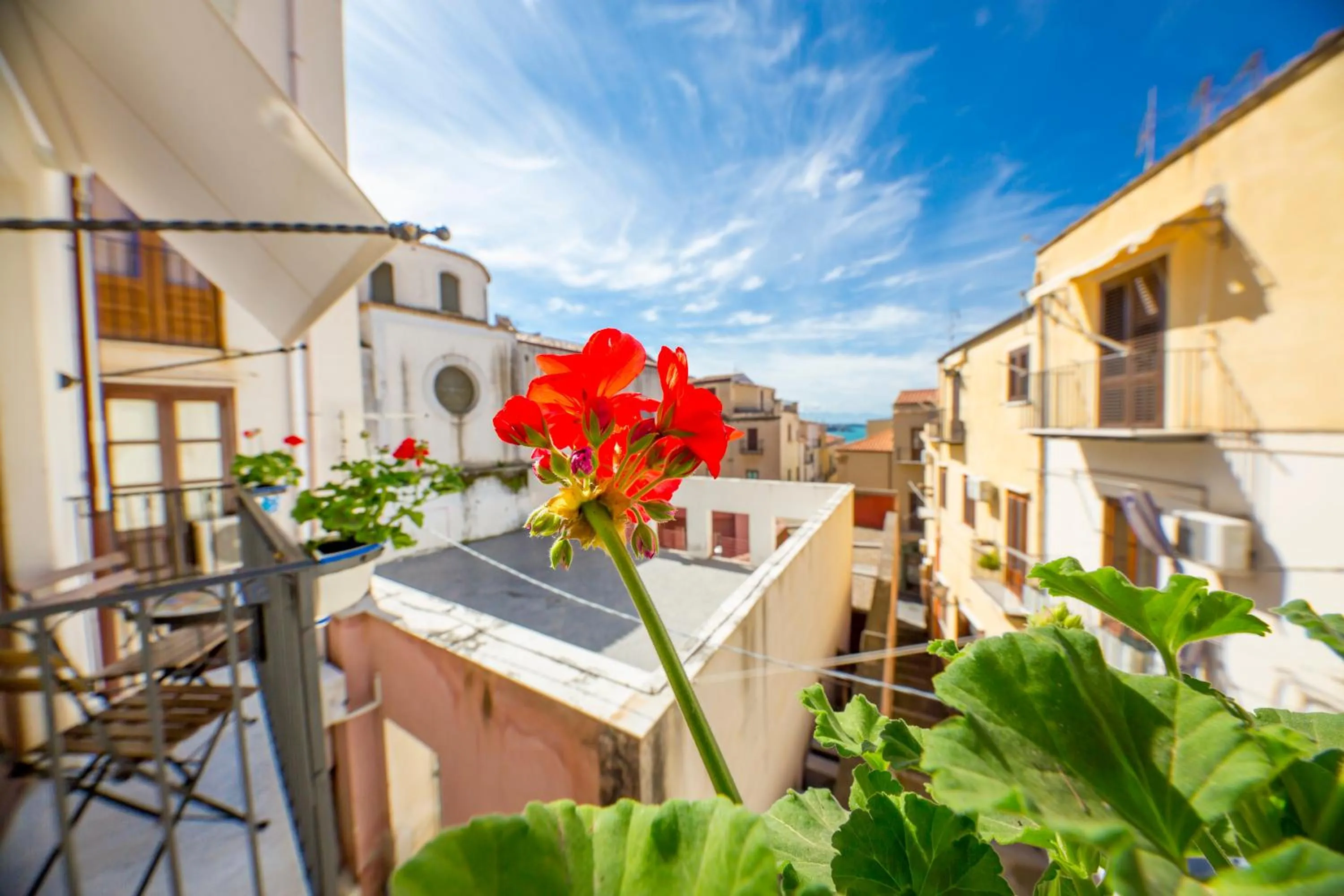 City view in Cefalu in Blu