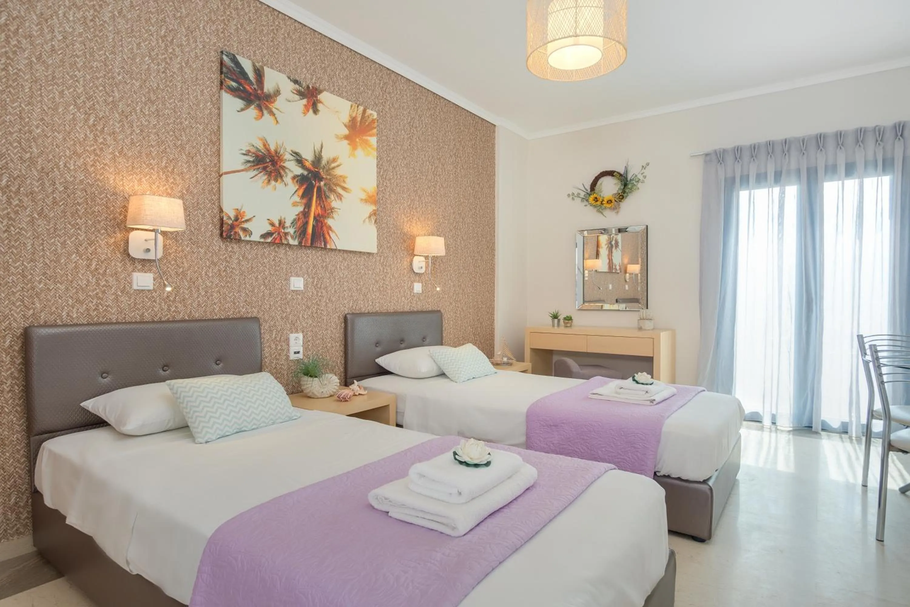 Bedroom, Bed in Pyrgos Beach Hotel Apartments