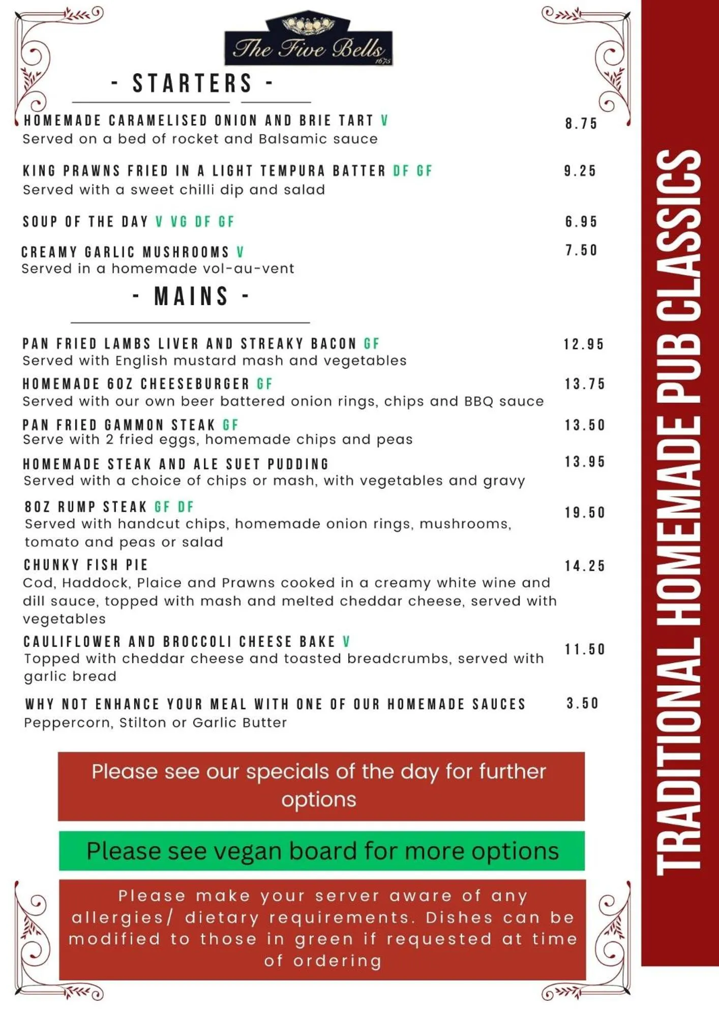 Restaurant/places to eat in The Five Bells, Eastry