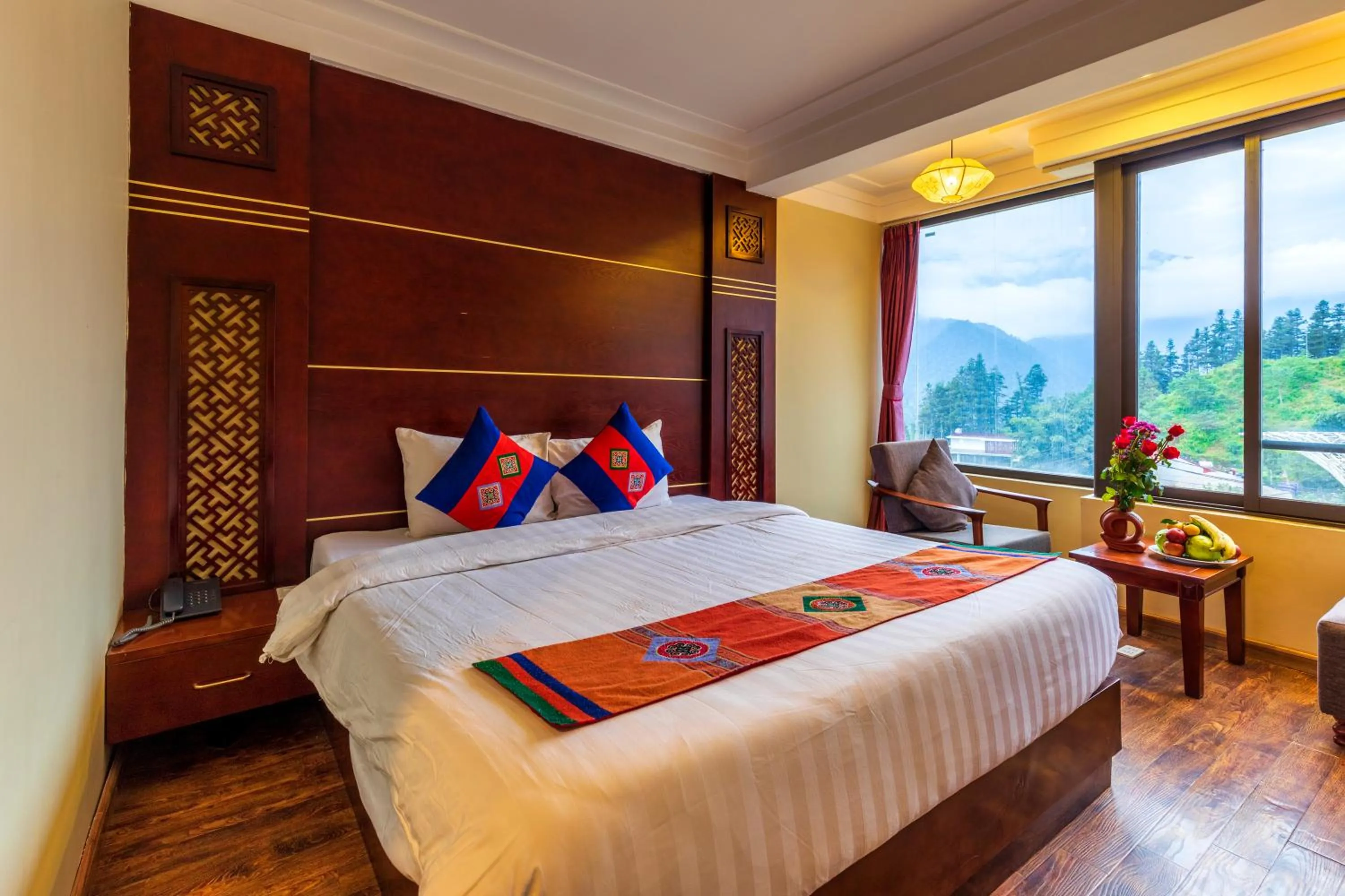 Bed in Sapa Vista Hotel