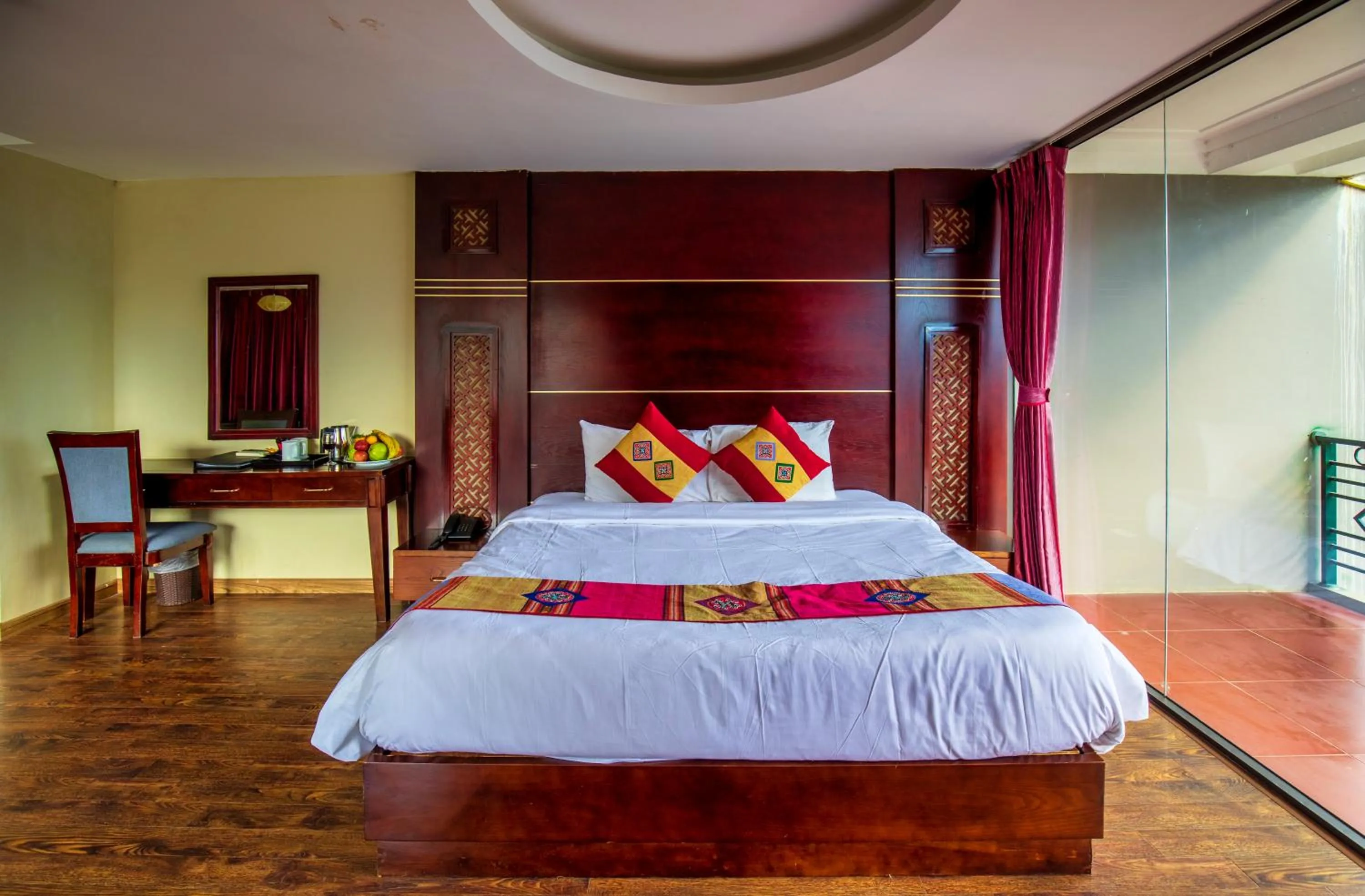 Bed in Sapa Vista Hotel