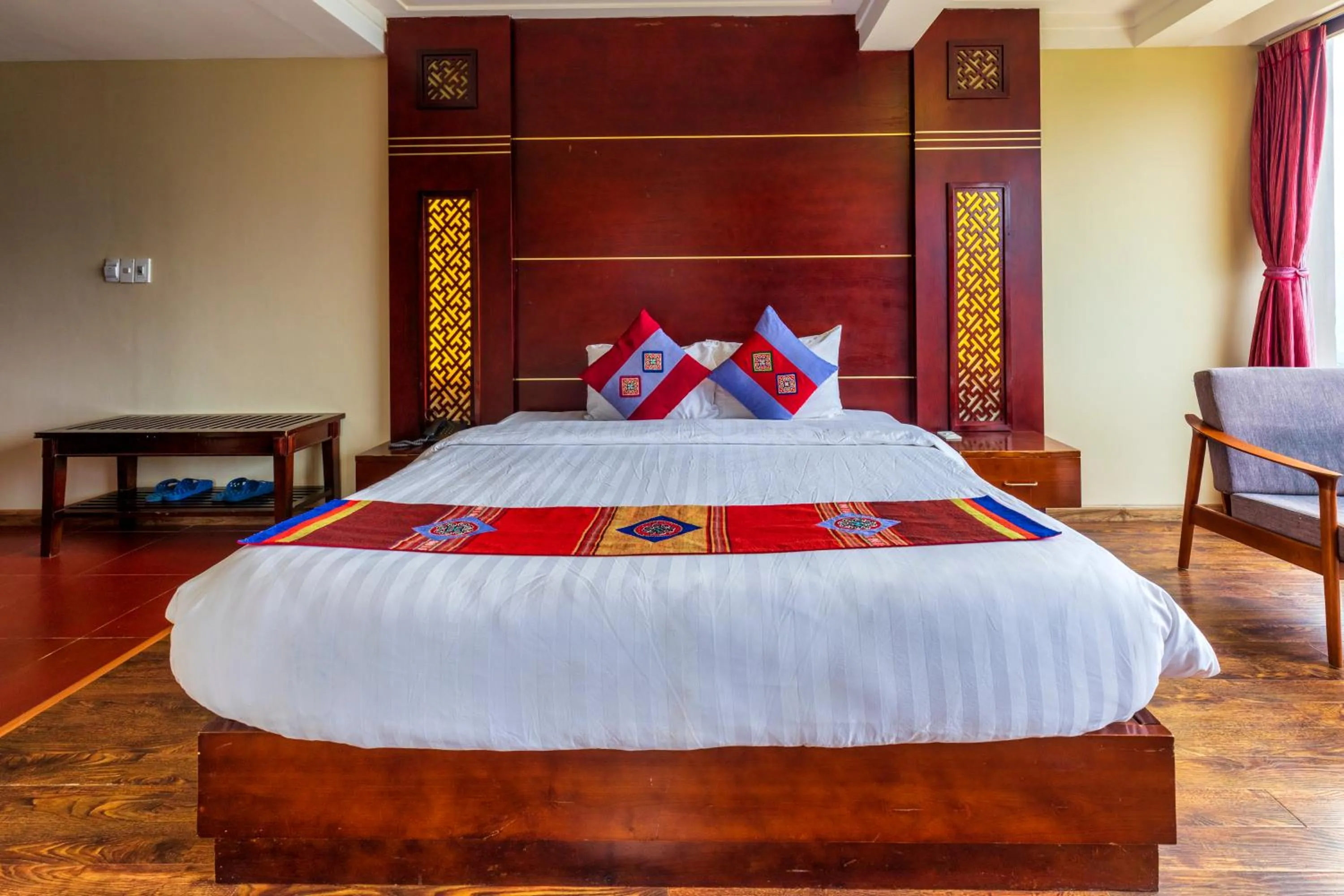 Bed in Sapa Vista Hotel