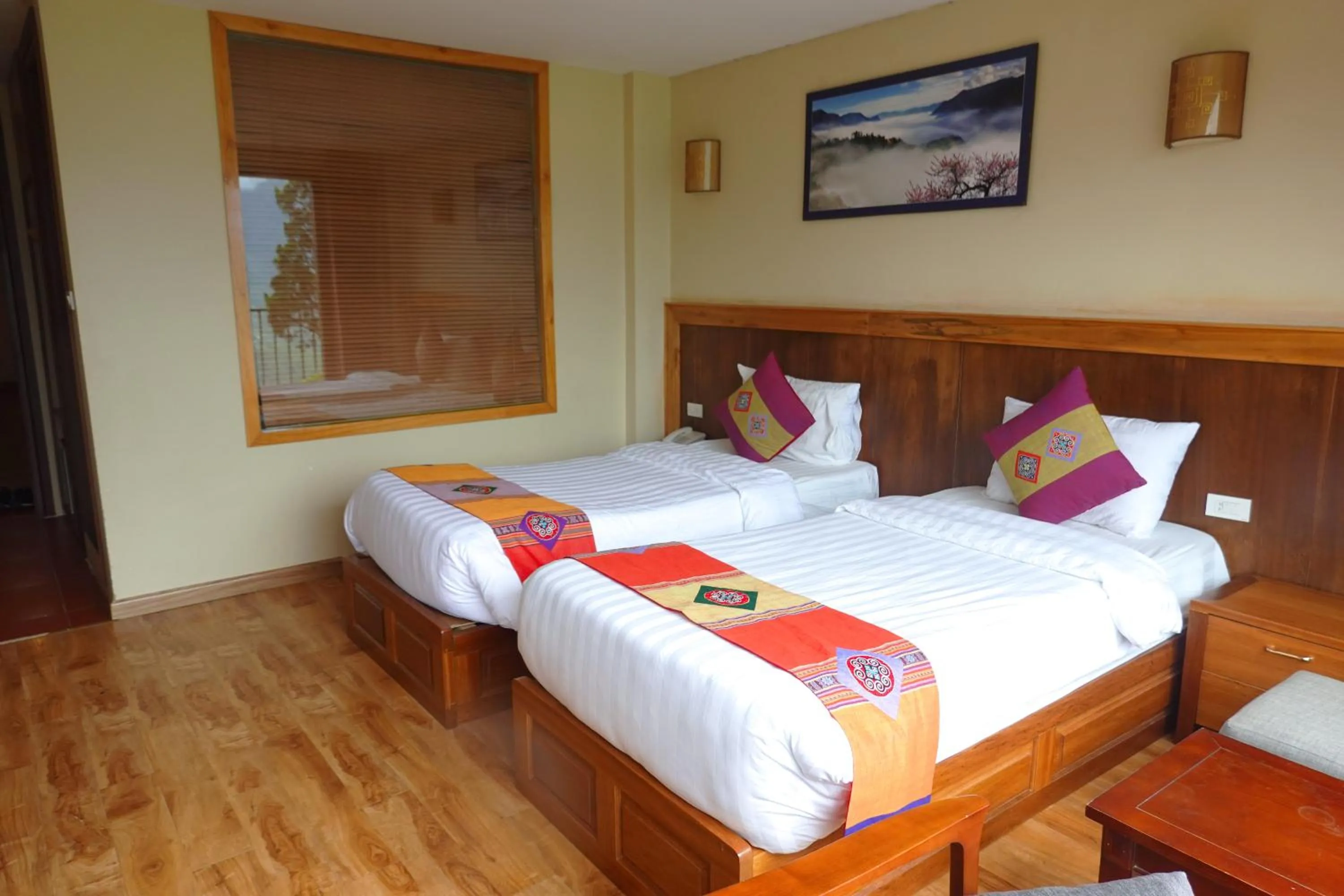 Bed in Sapa Vista Hotel