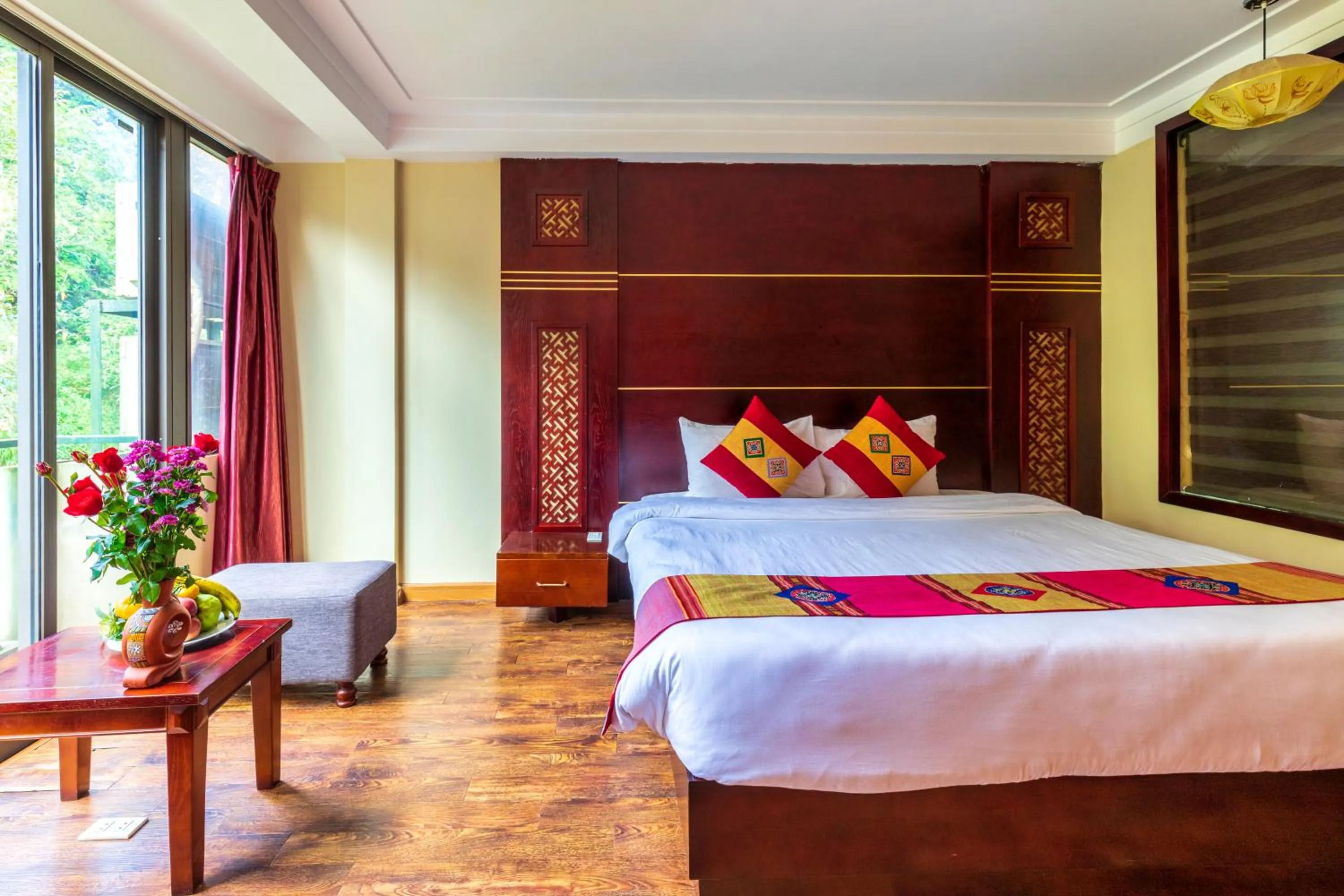 Bed in Sapa Vista Hotel