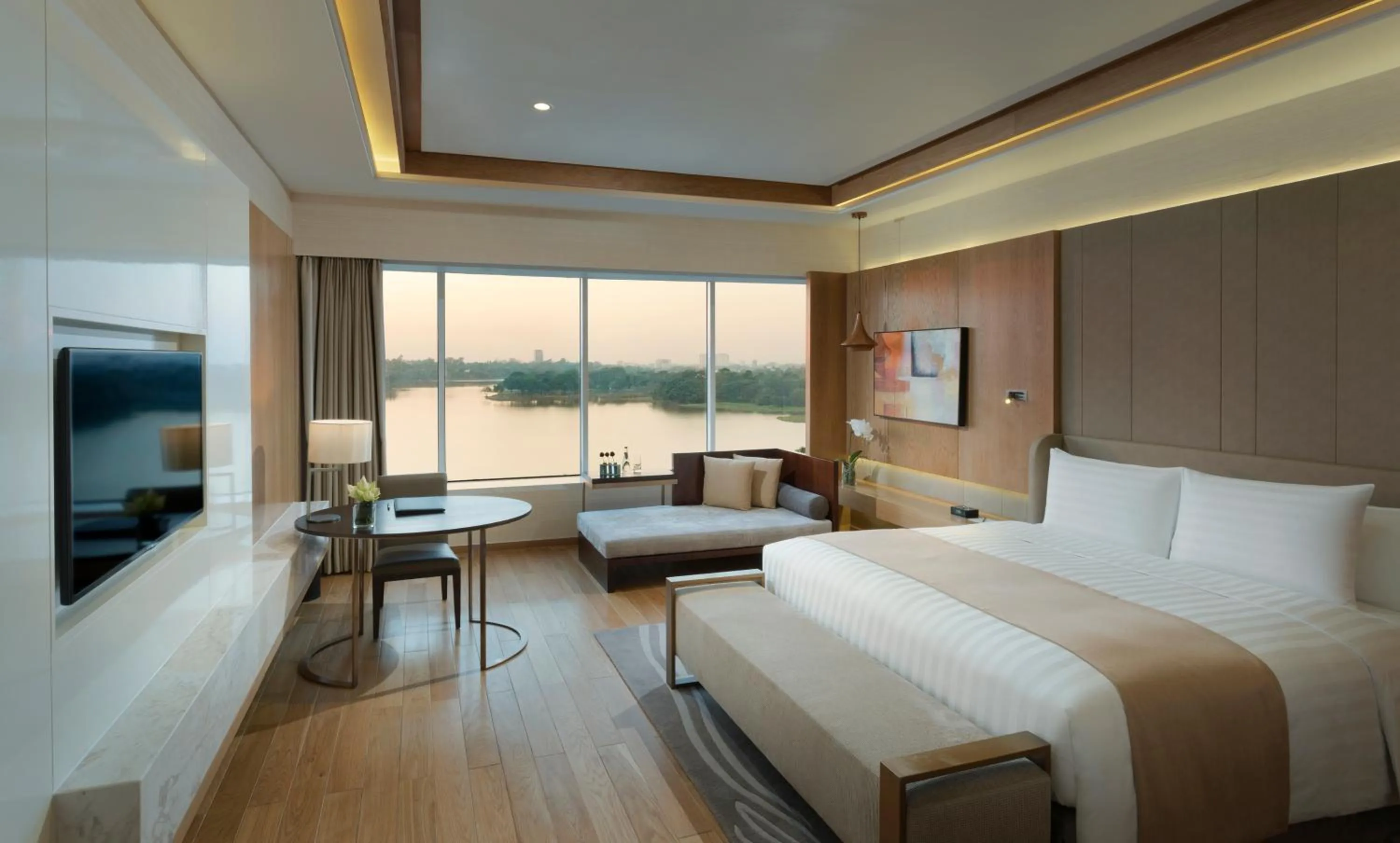 Photo of the whole room, Bed in Melia Yangon