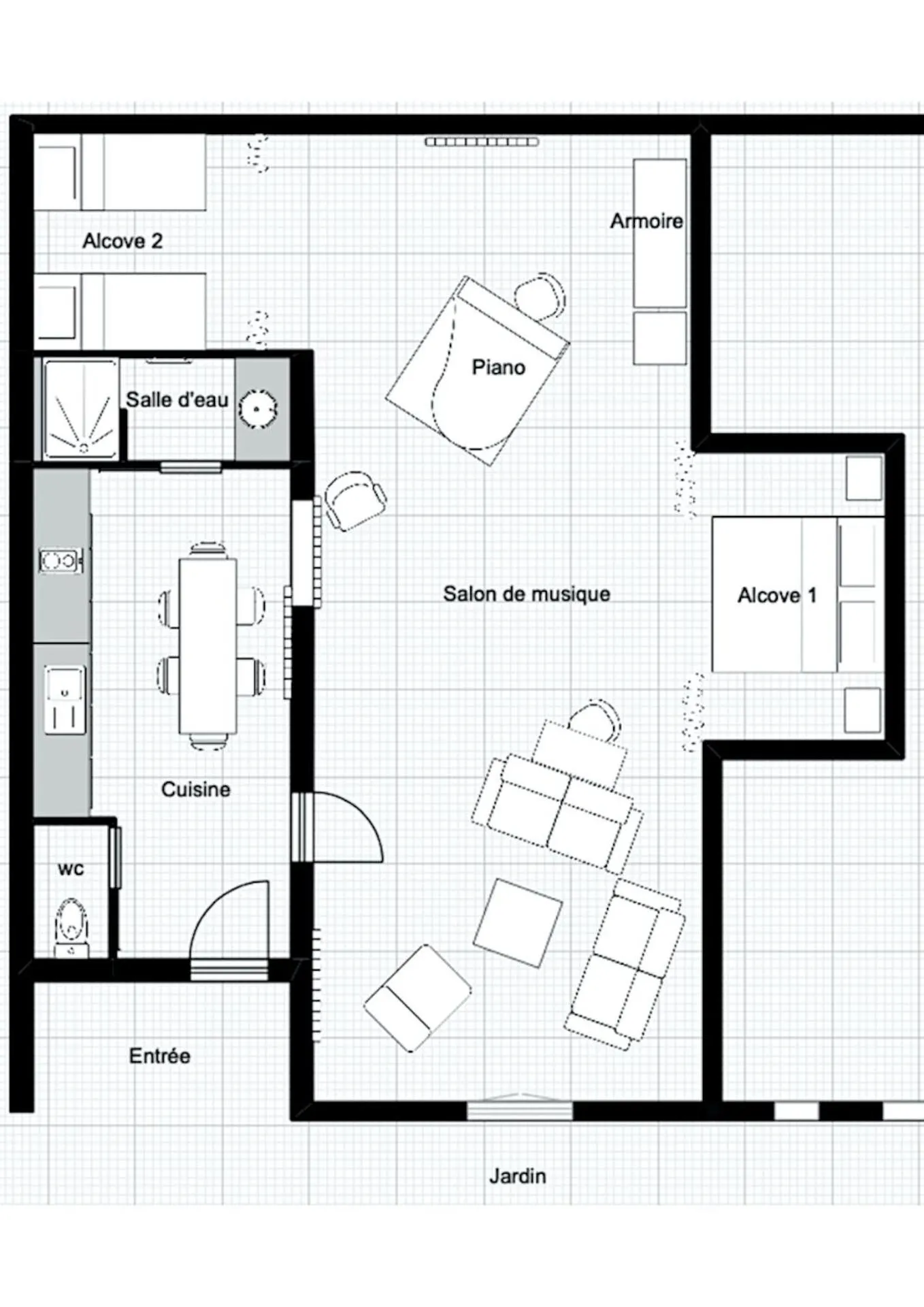 On site in Gîte Le Salon de Musique