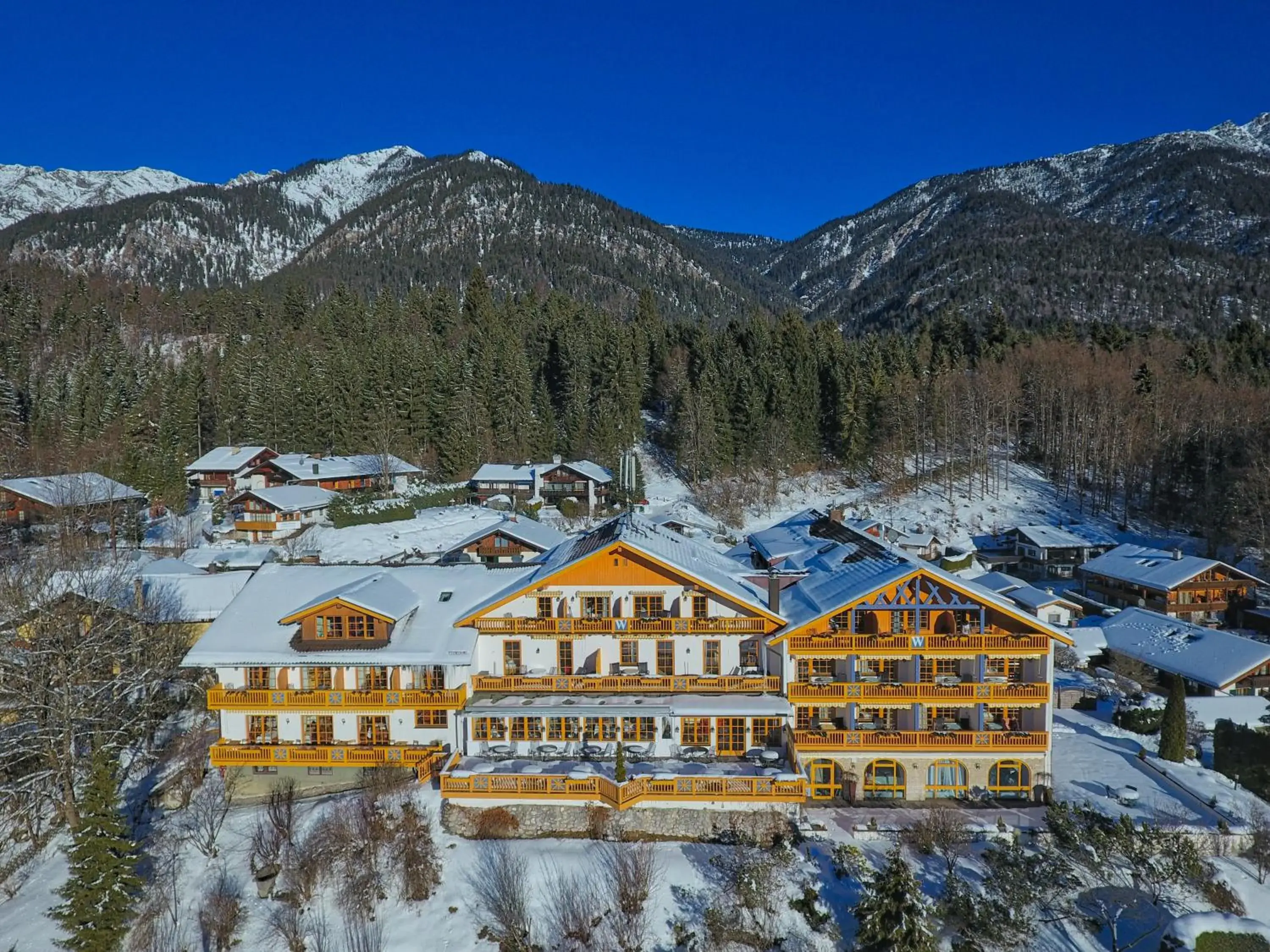 Bird's eye view in Romantik Alpenhotel Waxenstein Bird's eye view in Romantik Alpenhotel Waxenstein