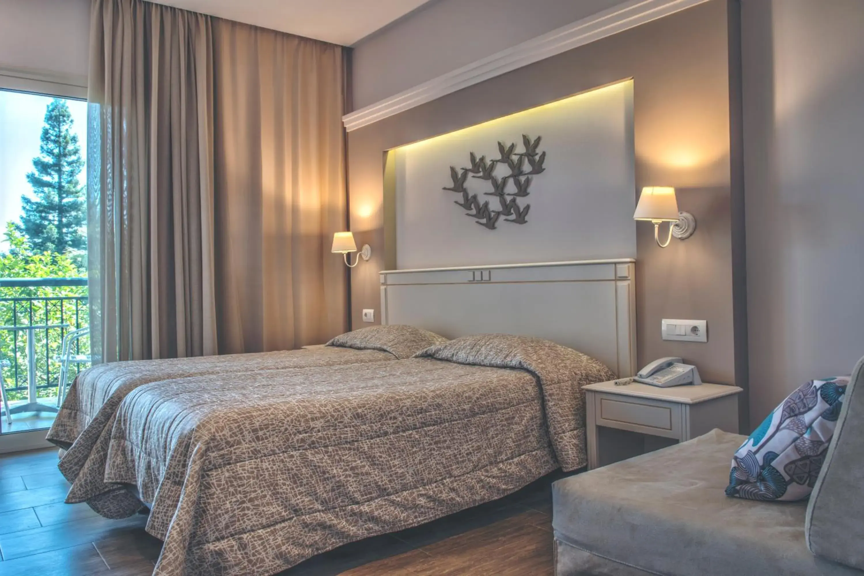 Bed in Delfinia Hotel Bed in Delfinia Hotel