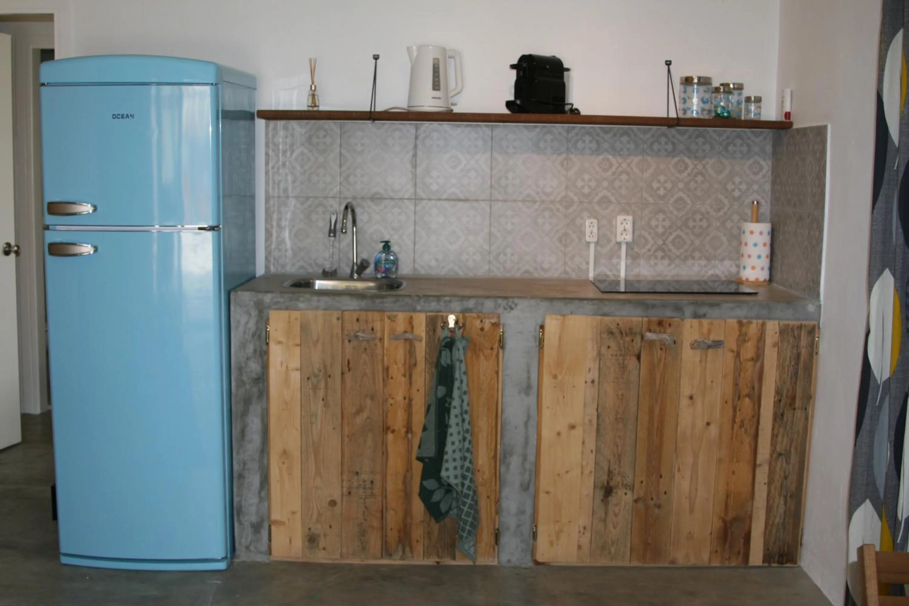 kitchen in BnBBonaire near the ocean