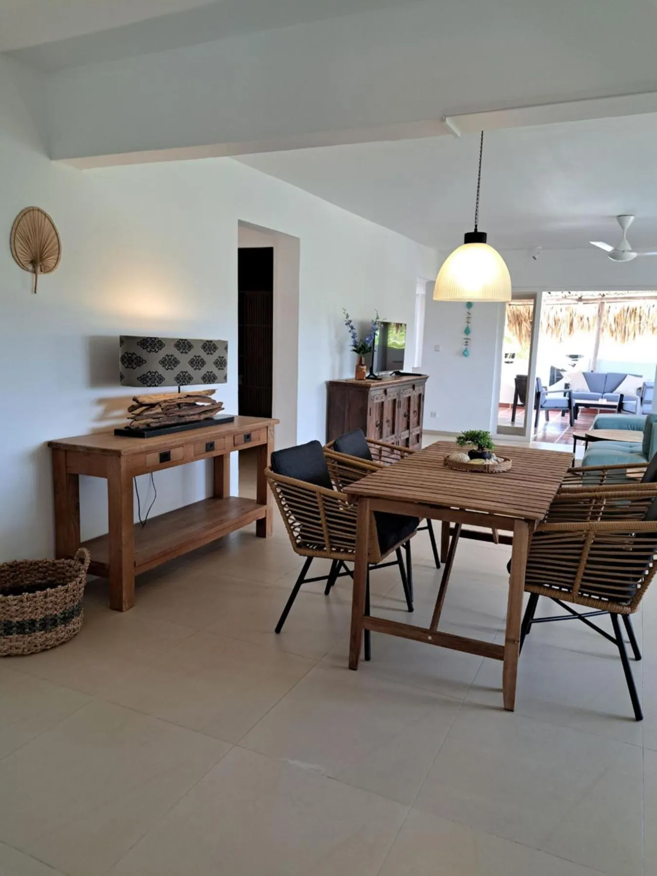 Living room in BnBBonaire near the ocean