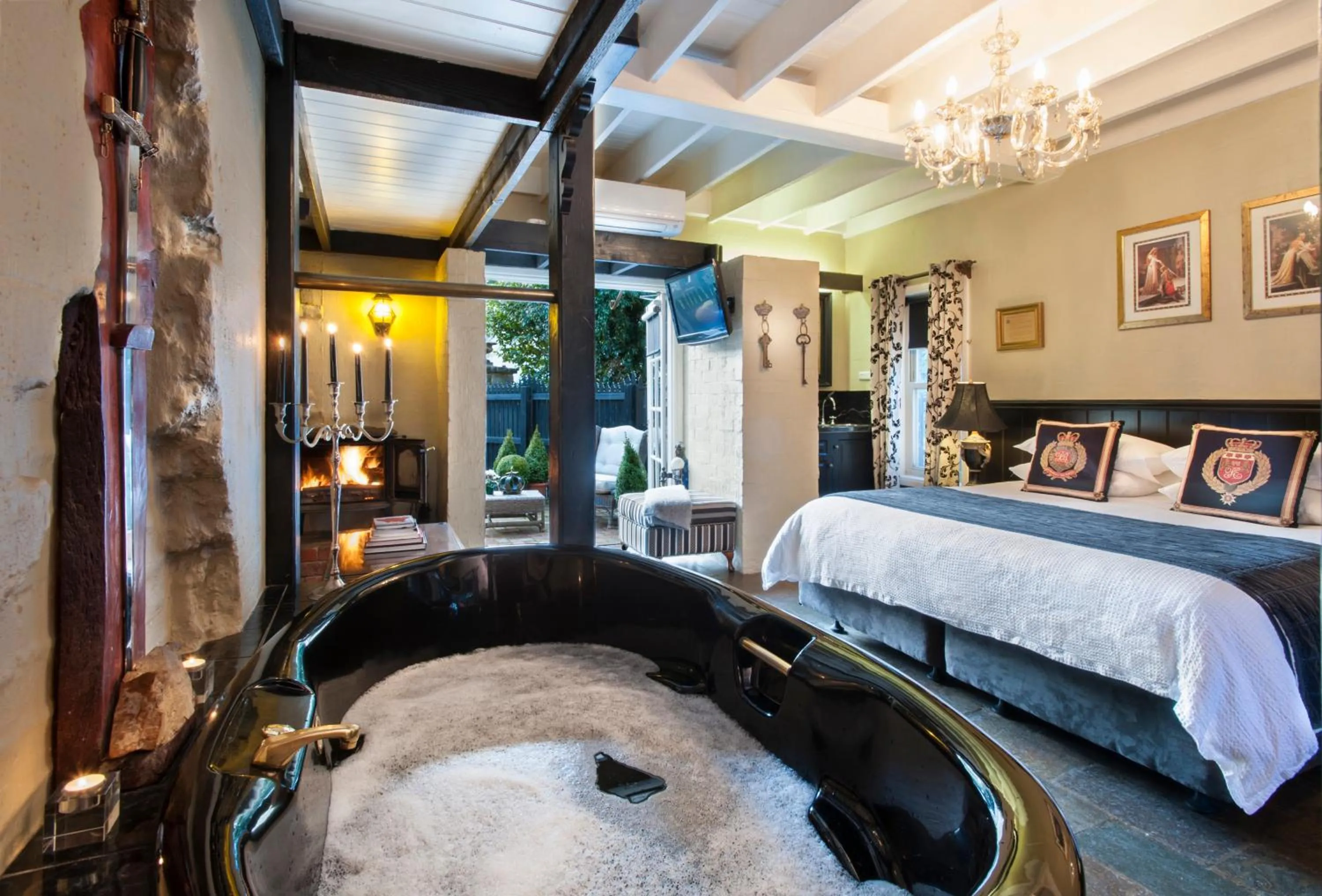 Patio, Bed in A Loft In The Mill Boutique Accommodation