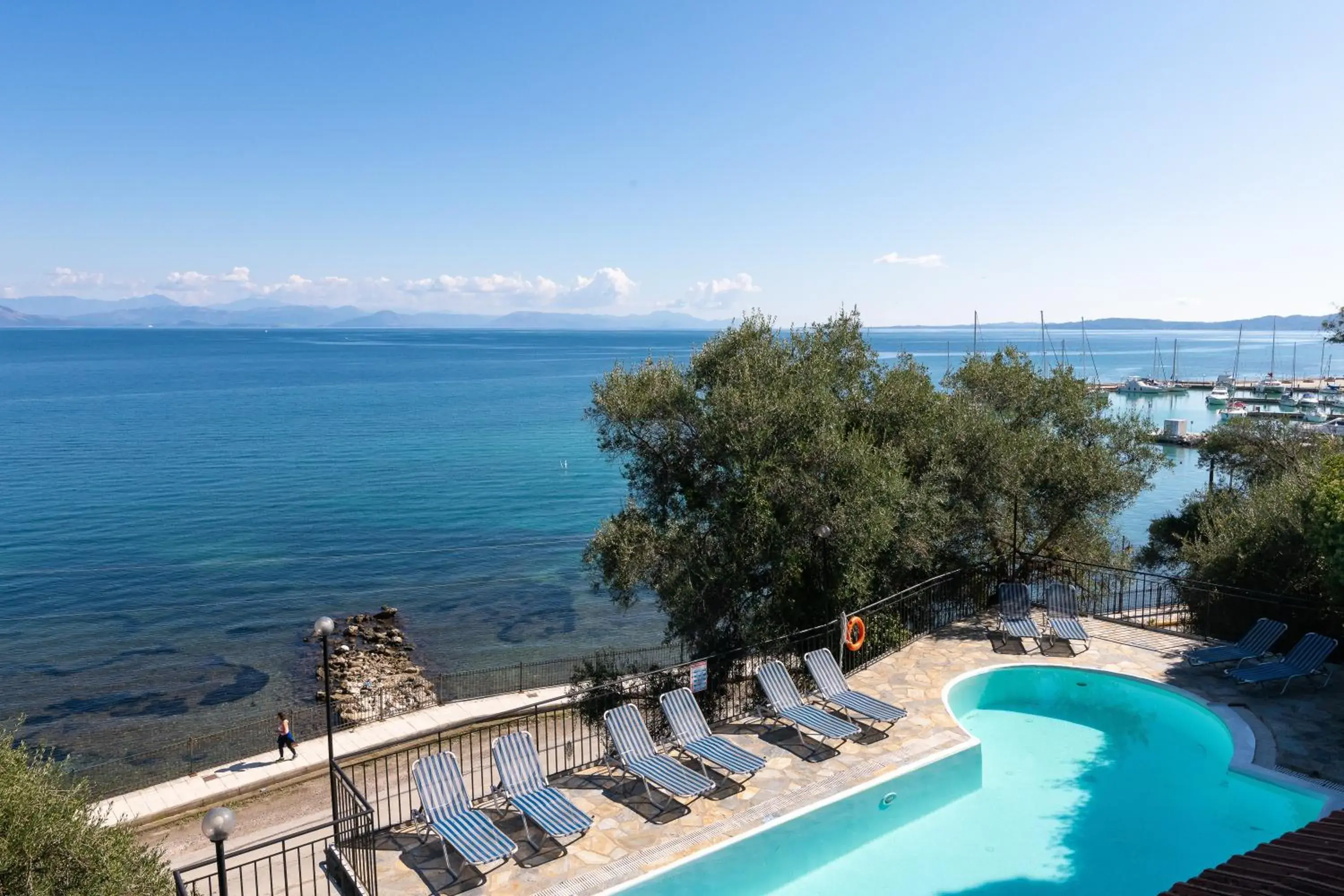 Pool view in Dimitra Studios Pool view in Dimitra Studios