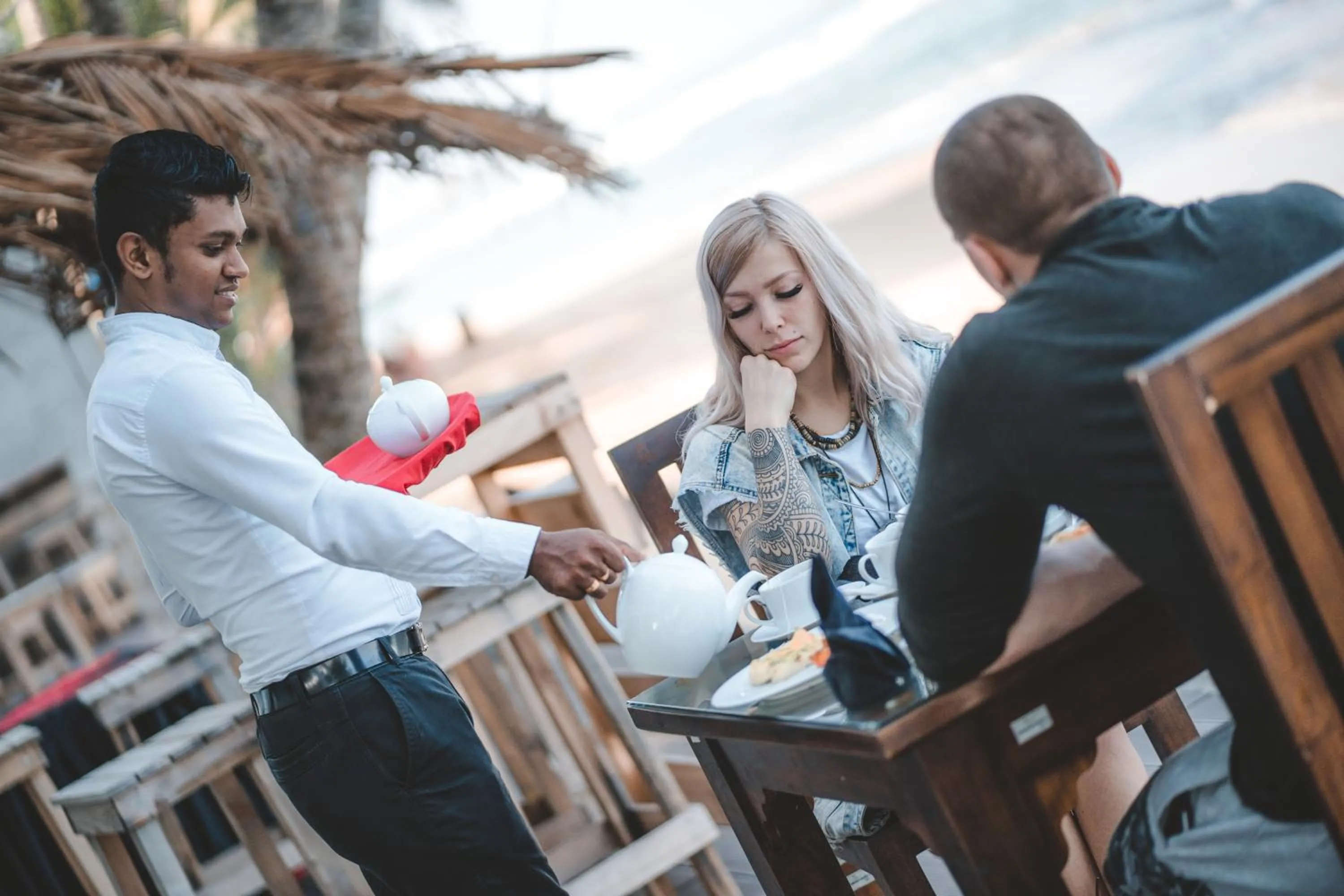 group of guests in Hikkaduwa Beach Hotel