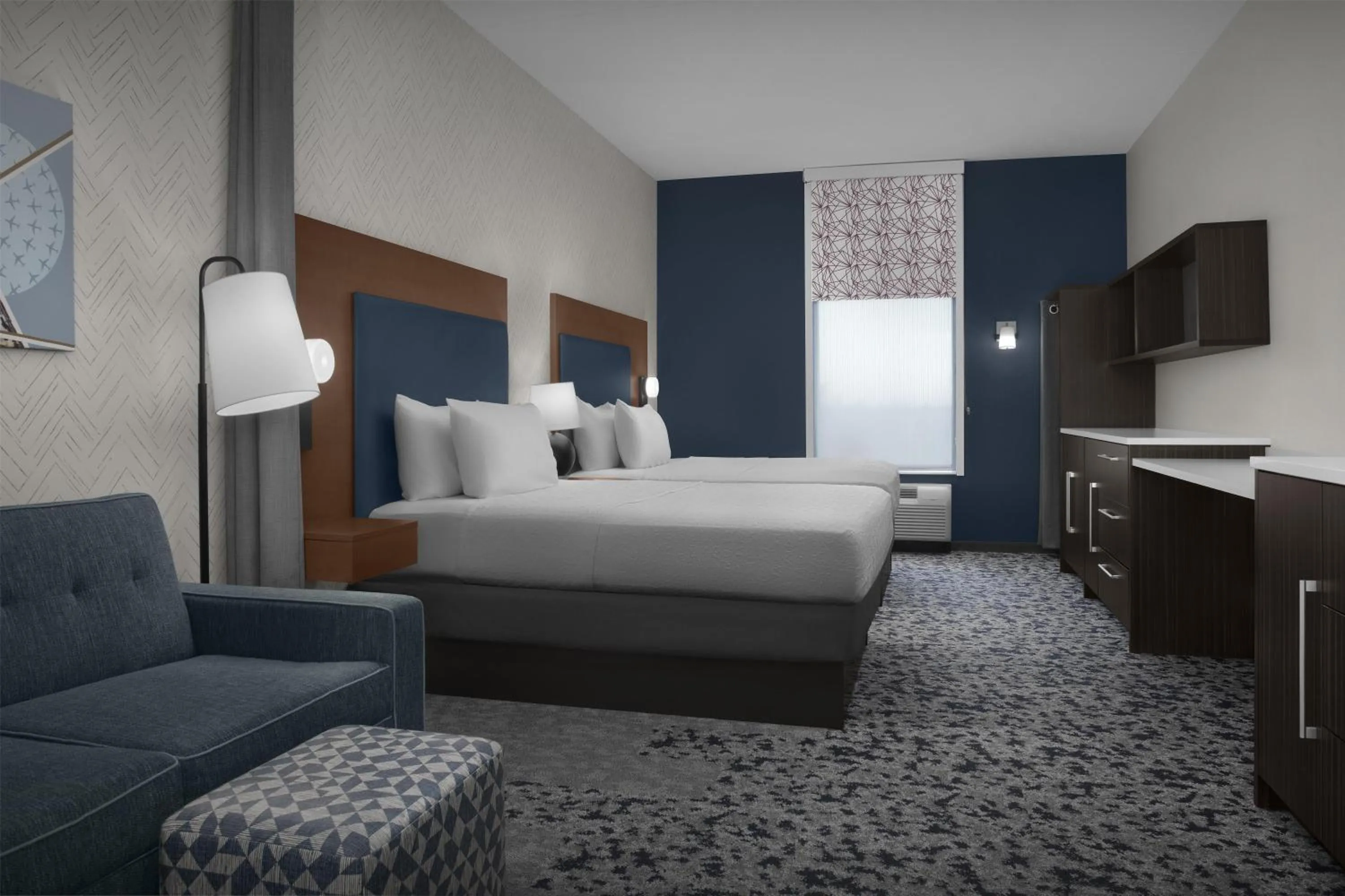 Living room, Bed in Home2 Suites by Hilton Arundel Mills BWI Airport