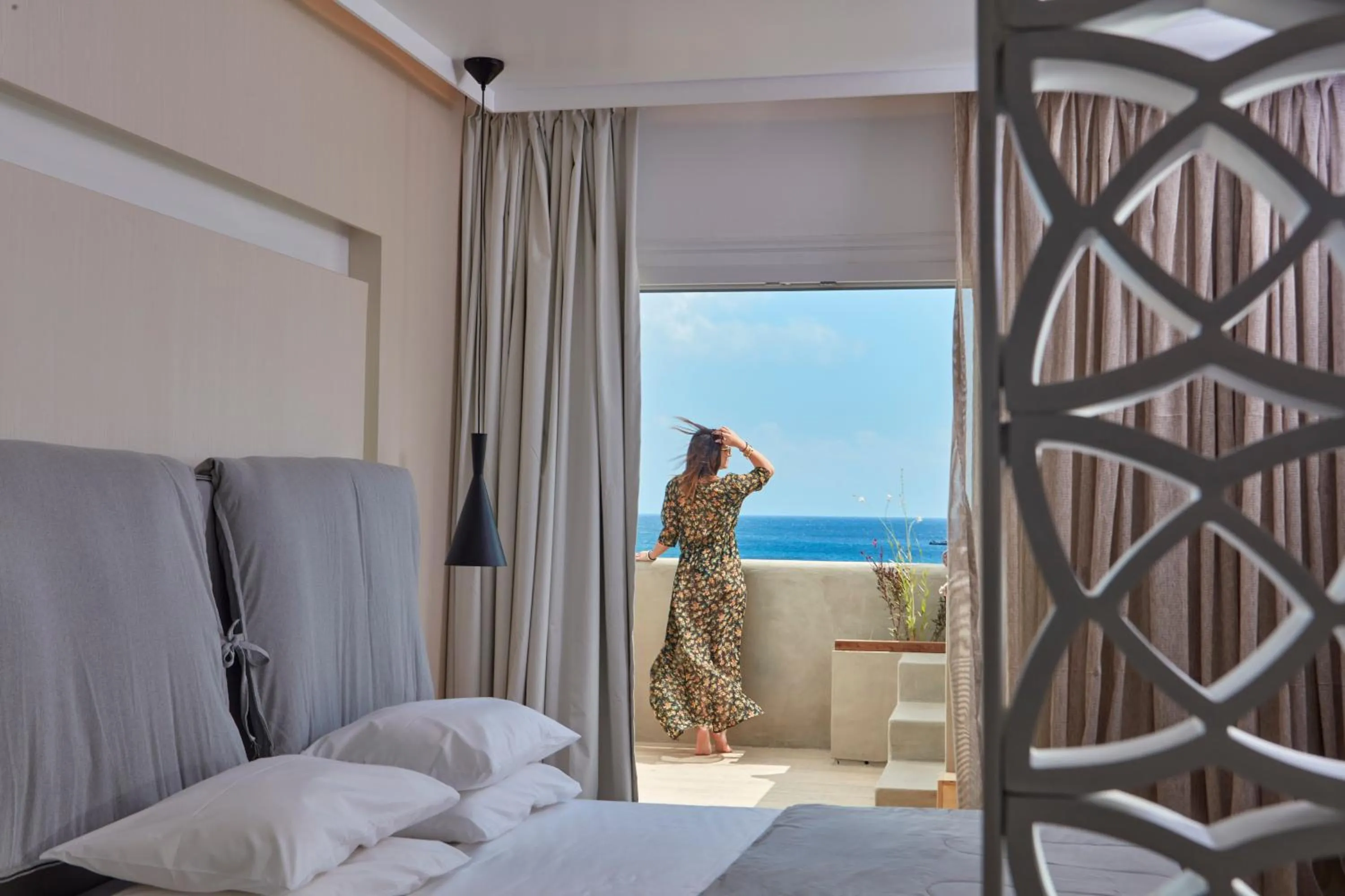 Staff, Bed in Mykonos Kosmoplaz Beach Resort Hotel