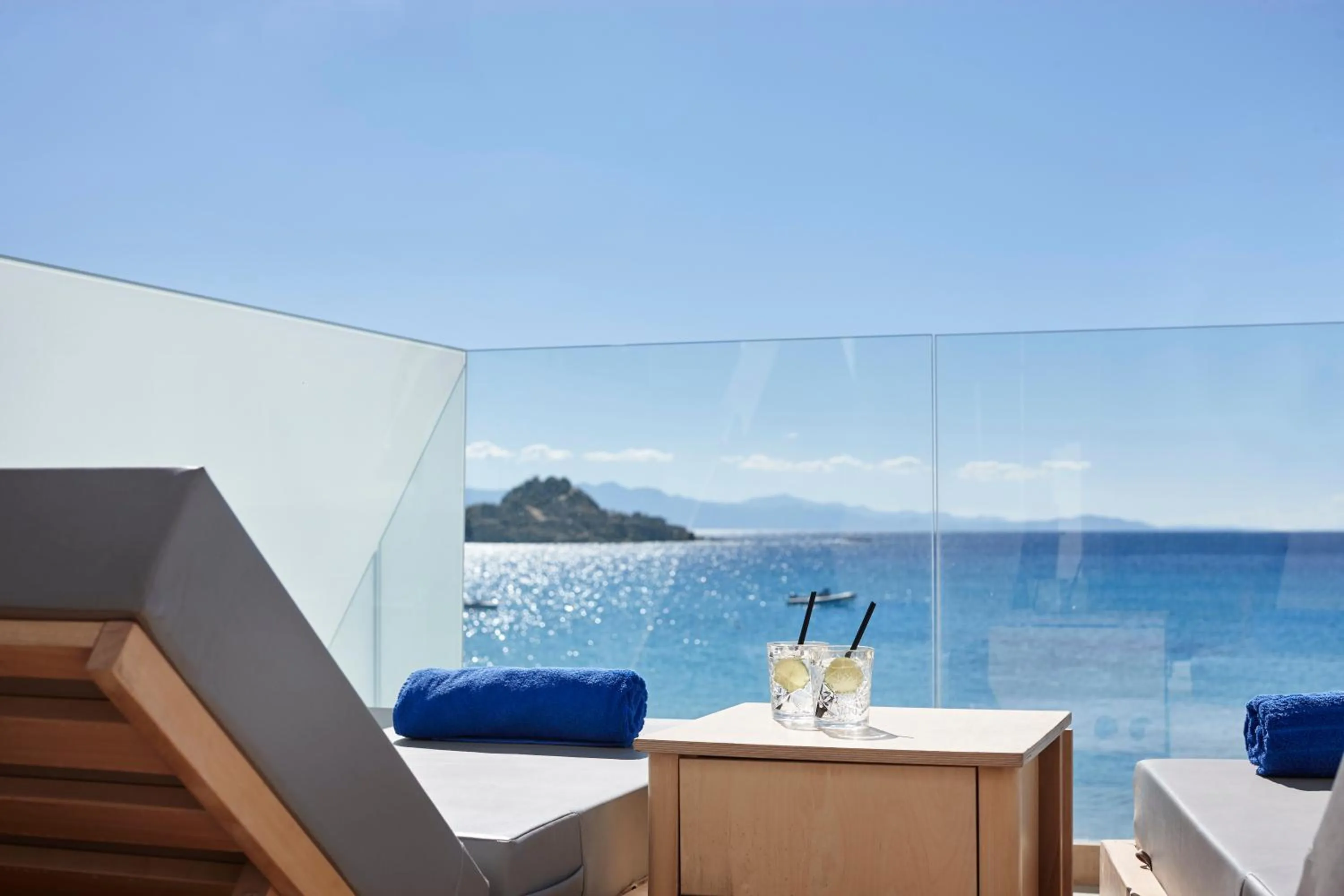 Balcony/Terrace in Mykonos Kosmoplaz Beach Resort Hotel