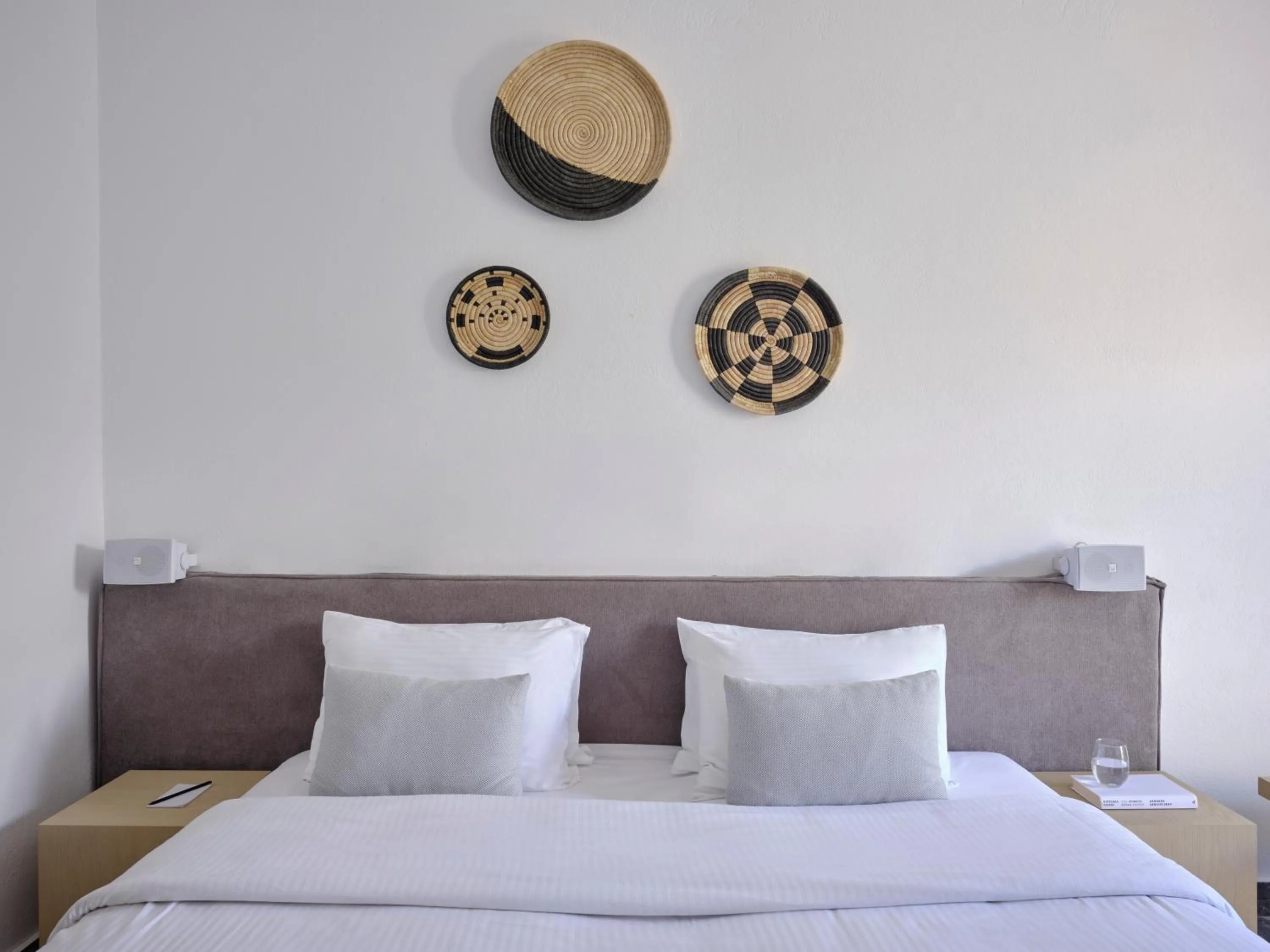 Bed in Mykonos Kosmoplaz Beach Resort Hotel