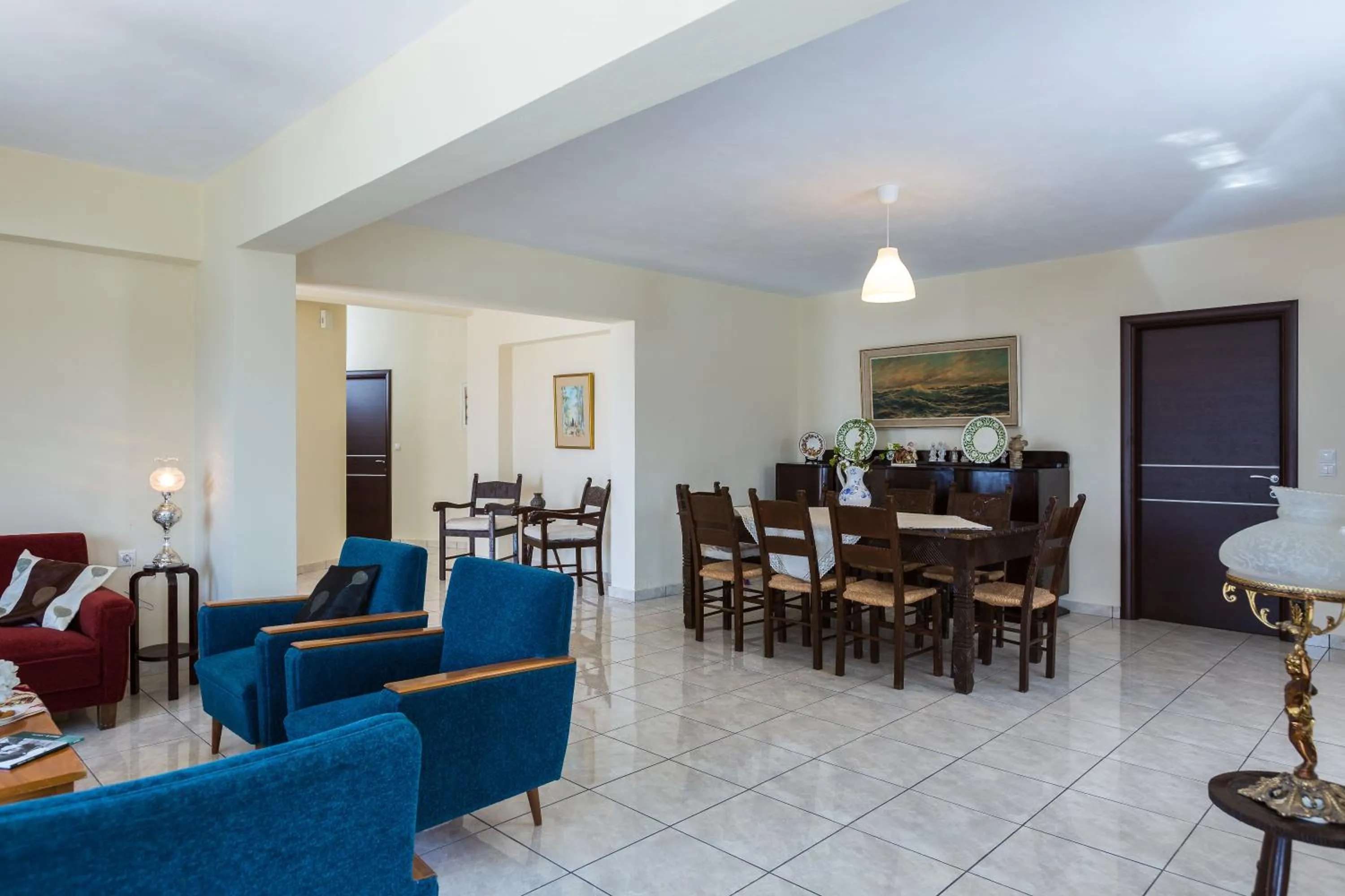 Living room in Kalathas Sunset Villa