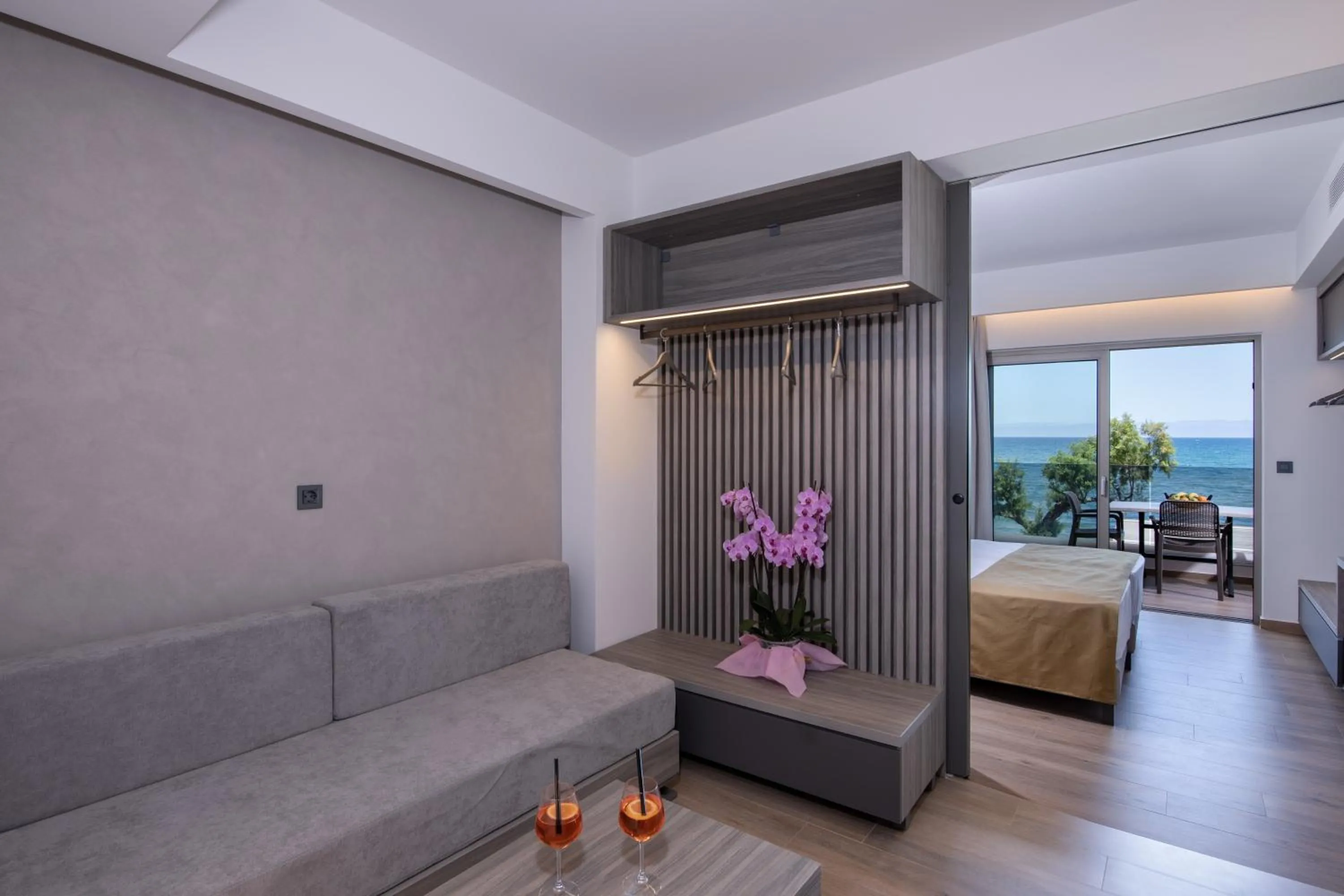 View (from property/room), Bed in Creta Palm Resort Hotel & Apartments