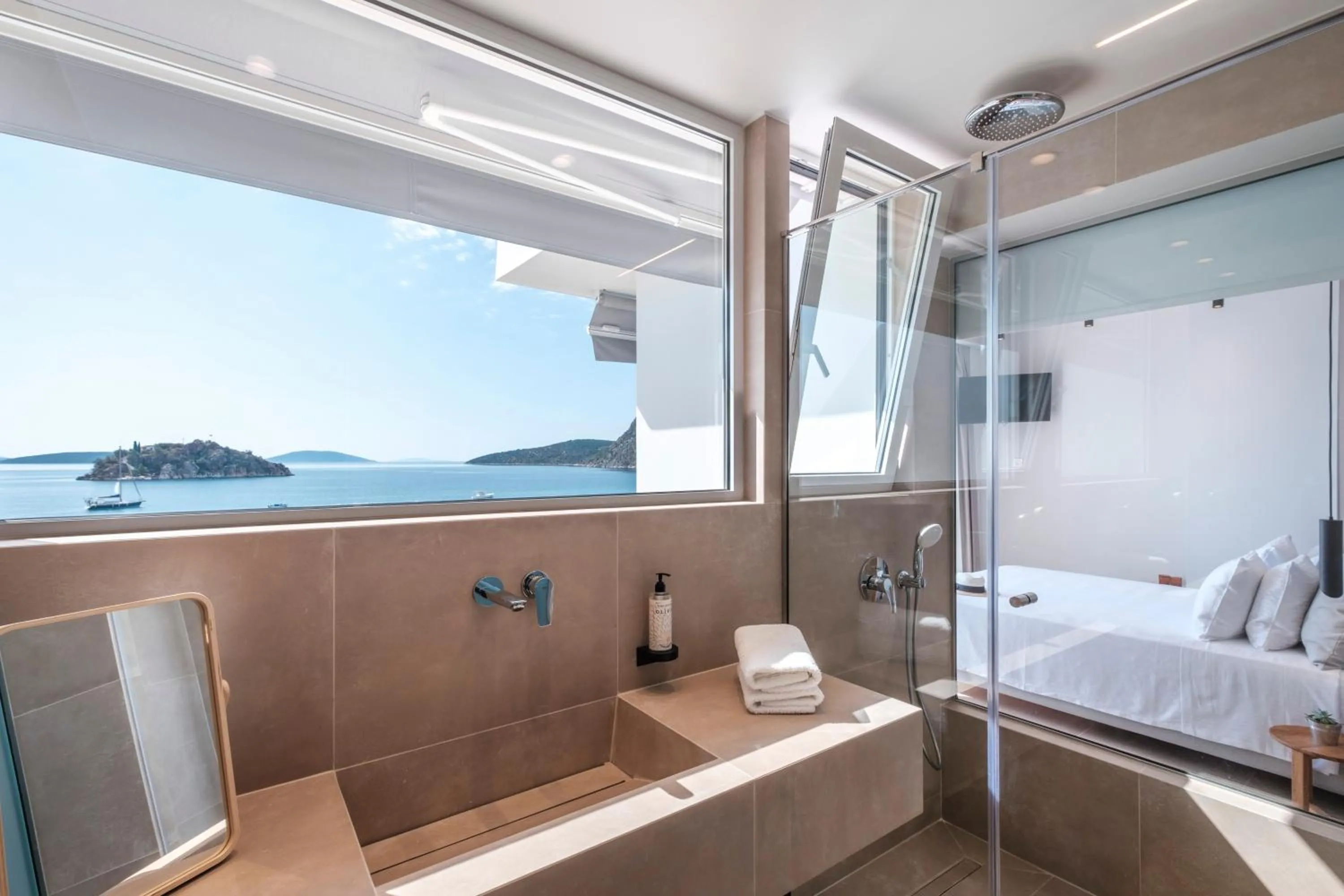 Shower, Bed in Nelly's Apartments