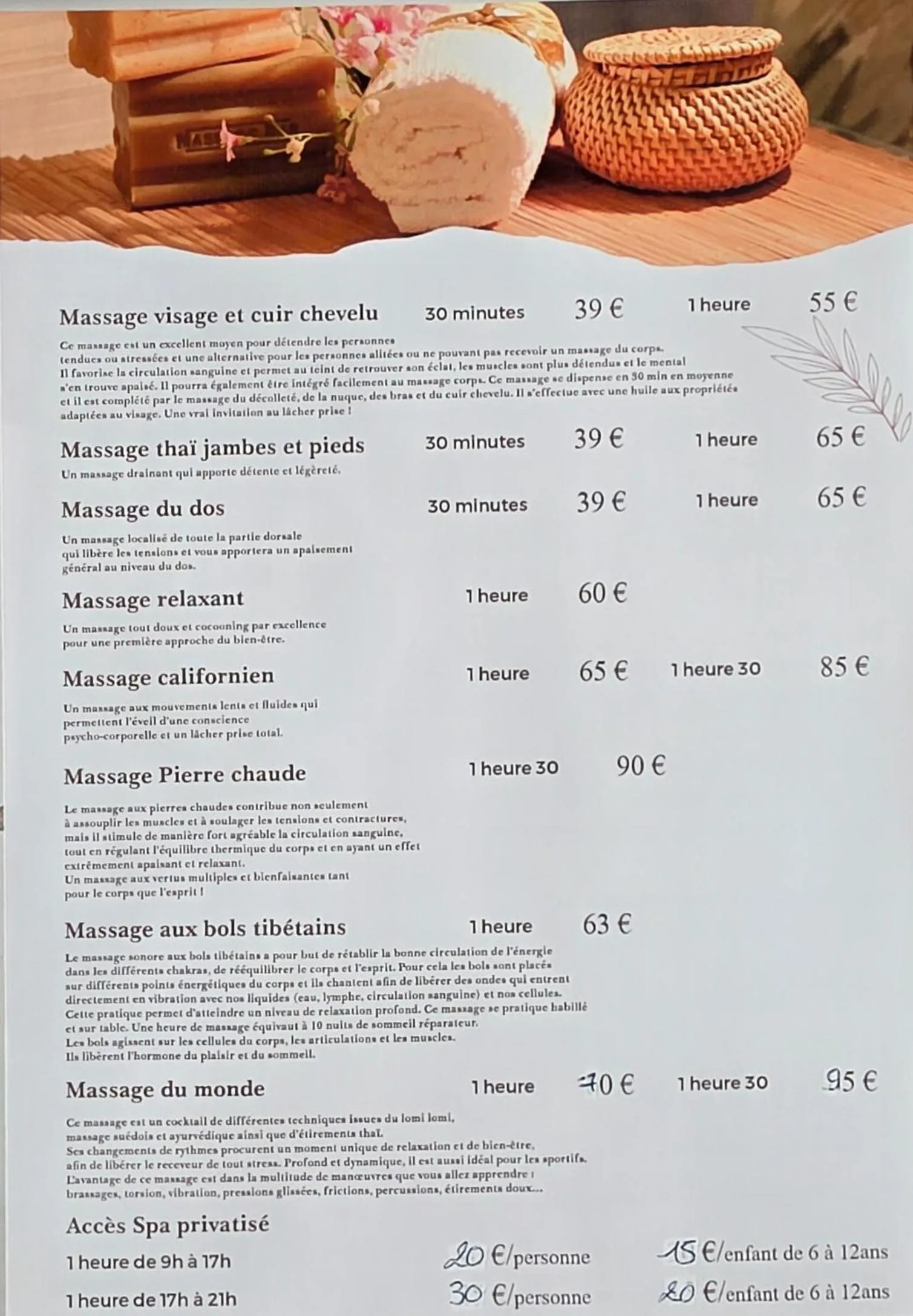 Massage in La glycine hotel, spa et bien-être