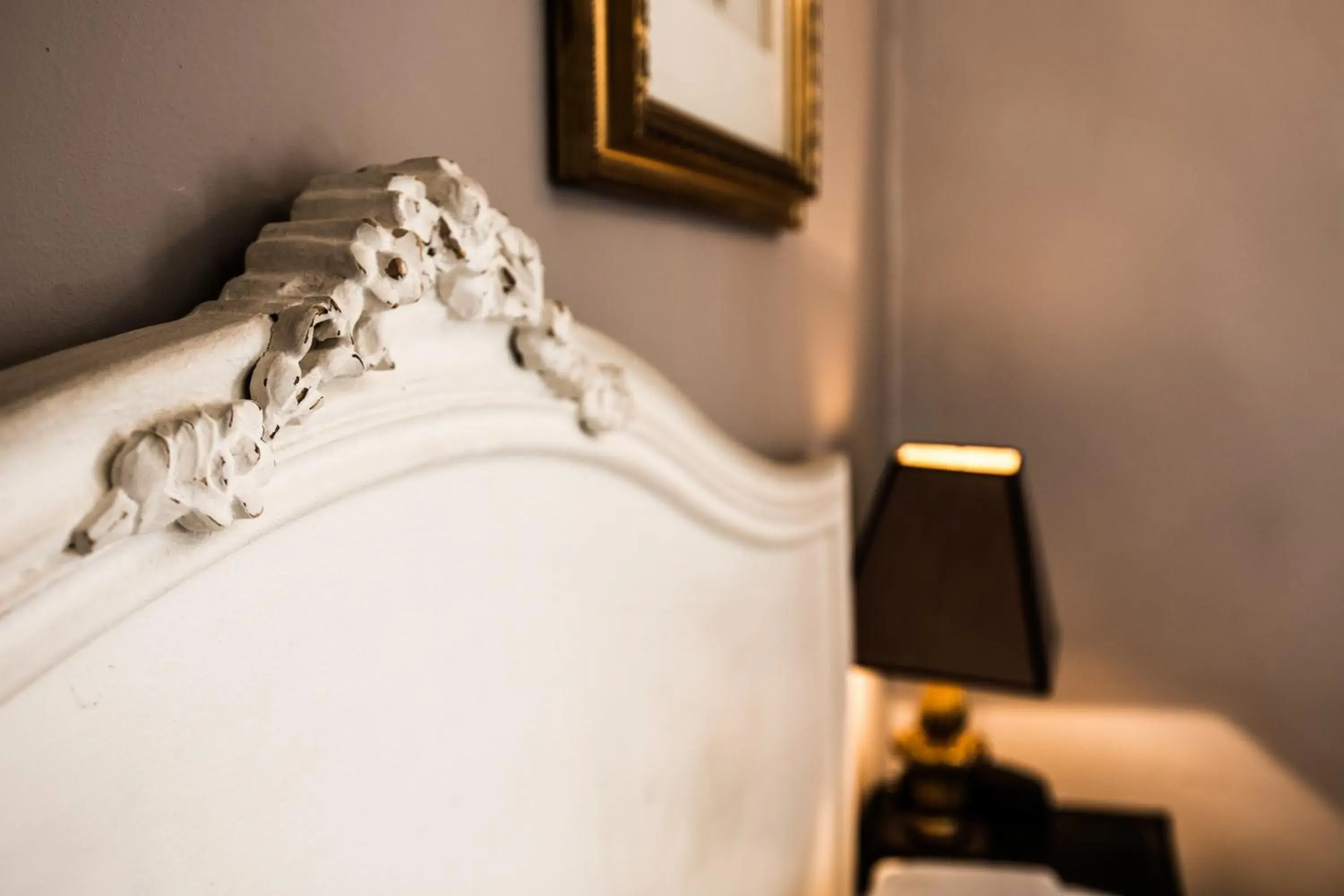 Decorative detail, Bed in Hotel Du Midi Decorative detail, Bed in Hotel Du Midi