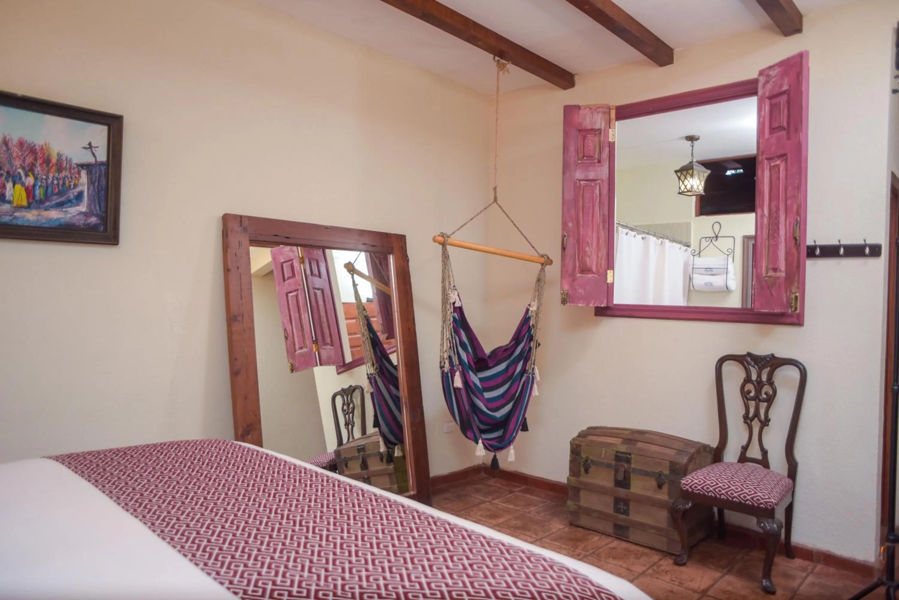 Living room, Bed in Casa 1800 Suchitoto Boutique