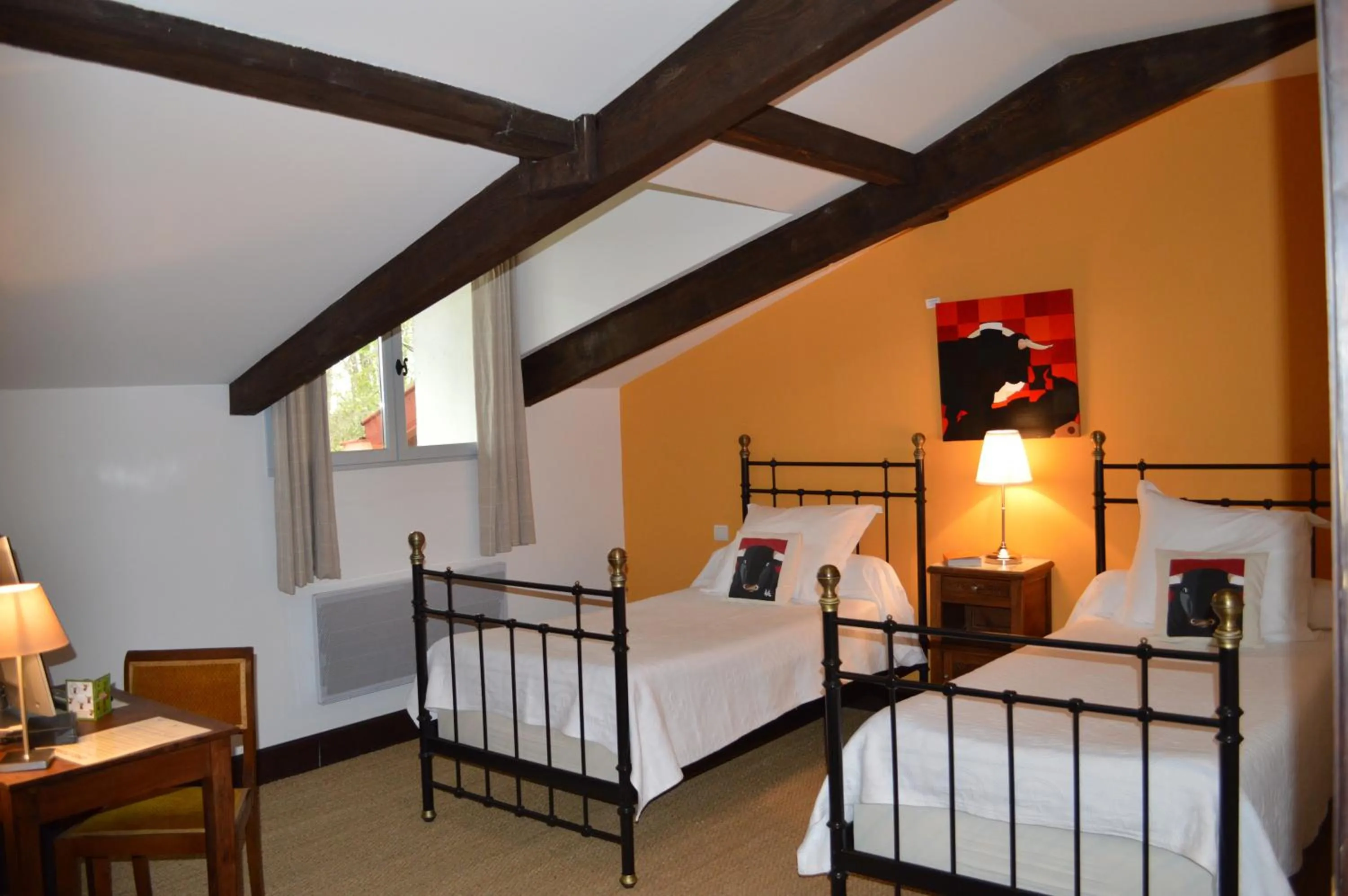Twin Room - Street Side in La Ferme Ostalapia