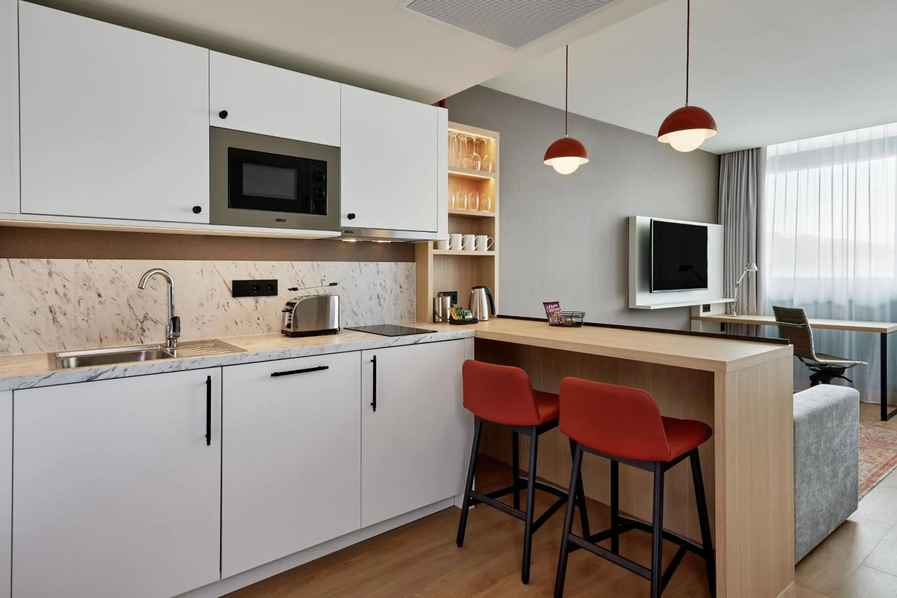 Kitchen or kitchenette, Kitchen/Kitchenette in Residence Inn by Marriott Munich Central