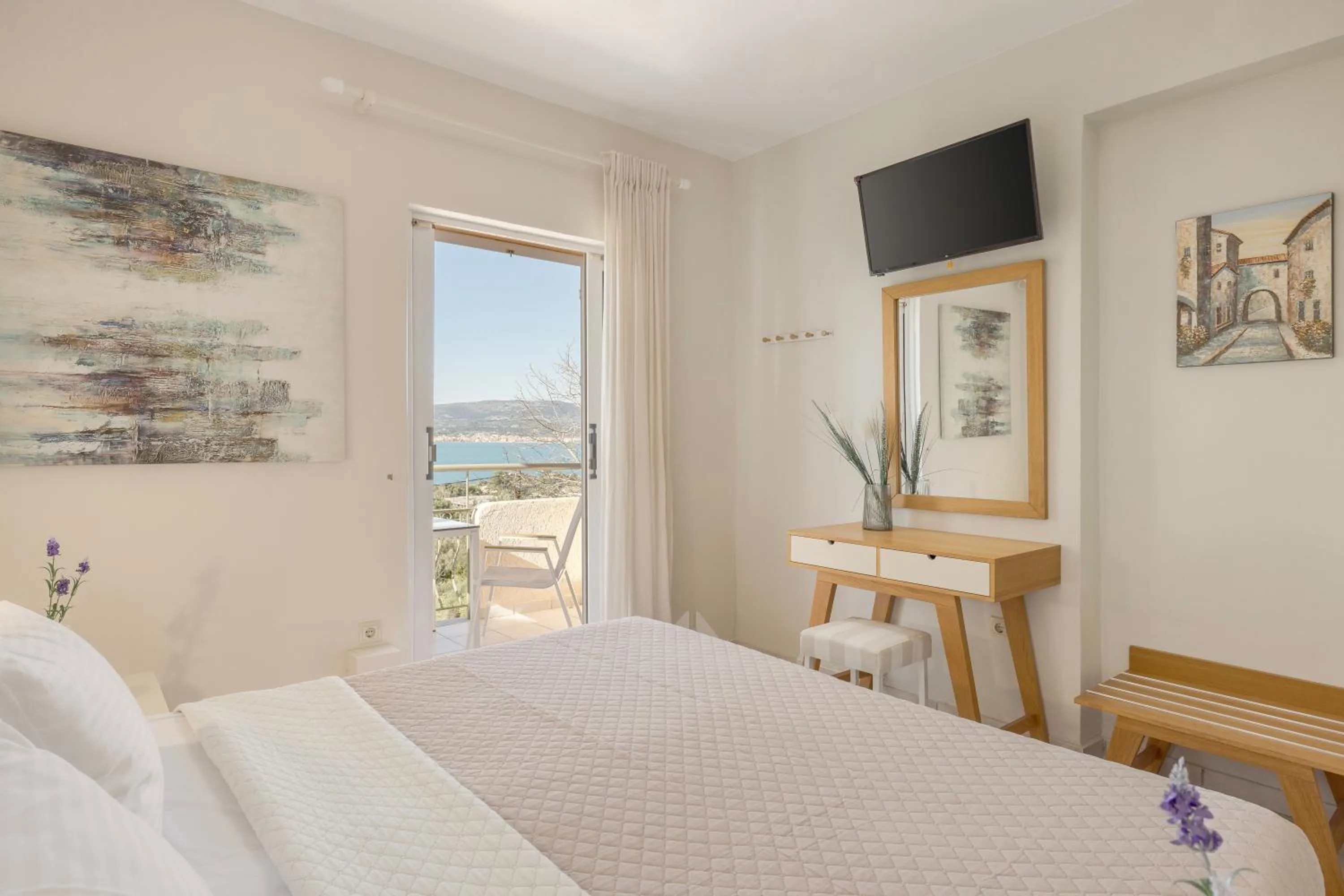 Natural landscape, Bed in Panorama Fanari studios and apartments