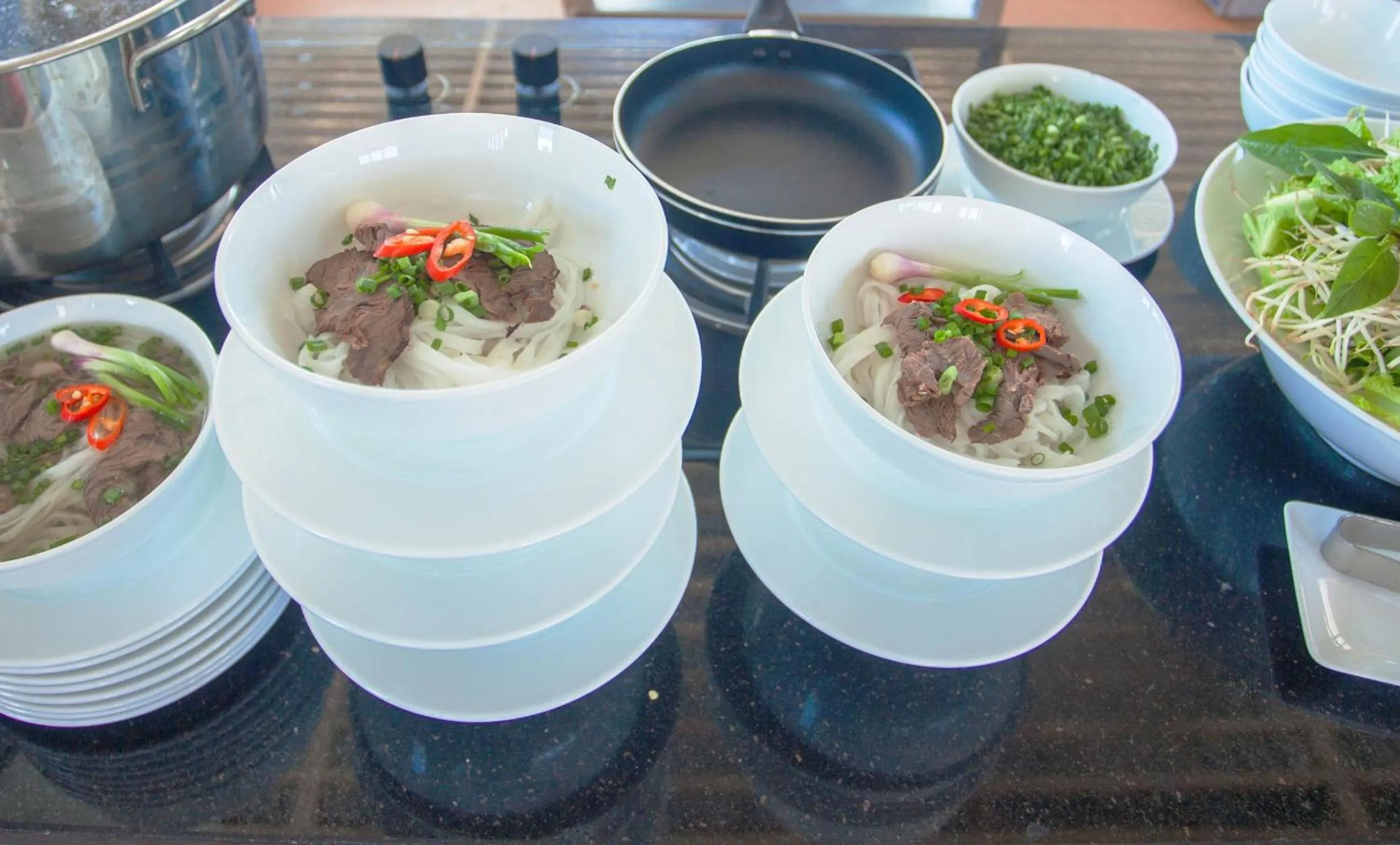 Asian breakfast in Siren Flower Hotel