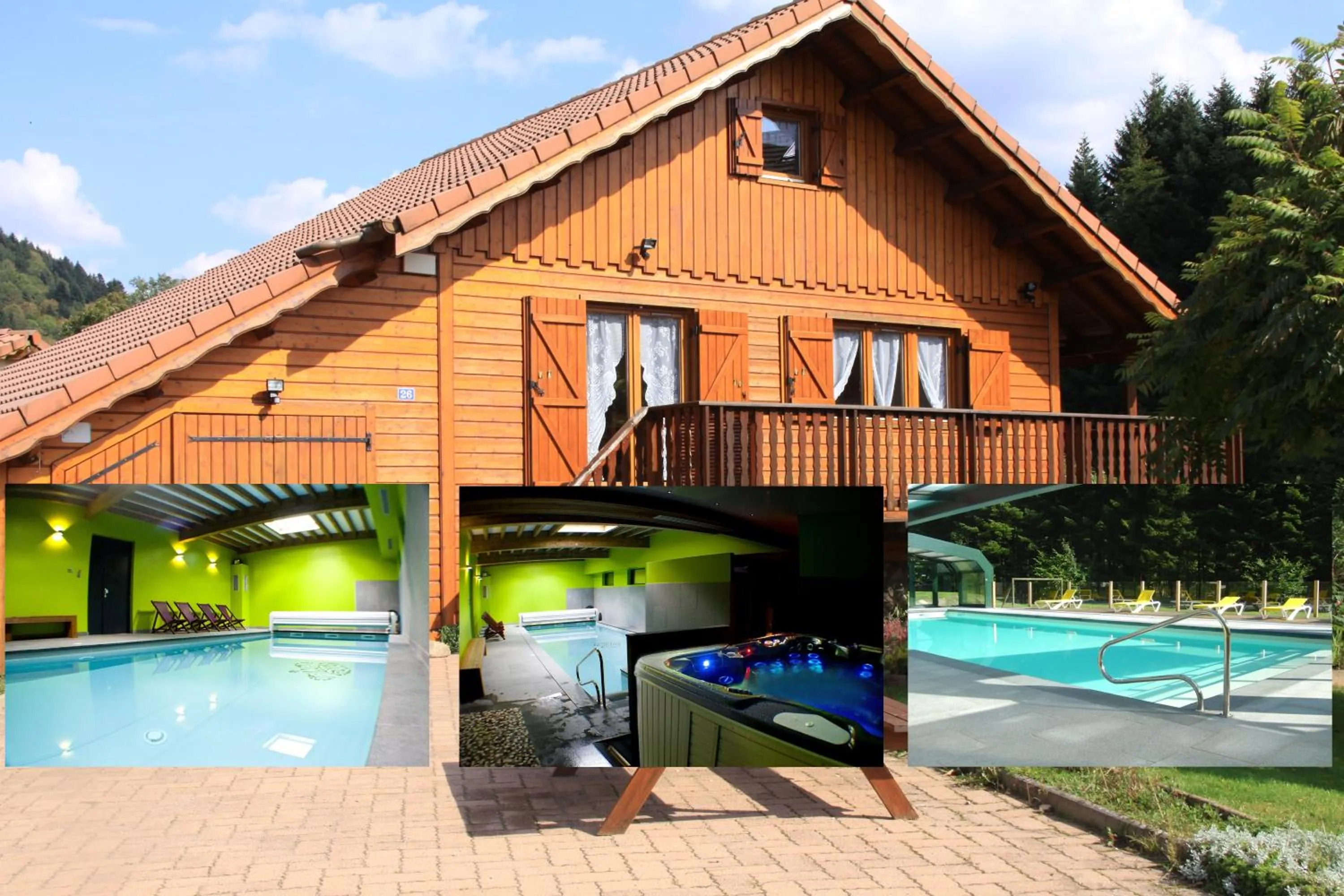Property building in Gite Roche Des Ducs avec Piscine toute l'année, Spa, Sauna, Hammam