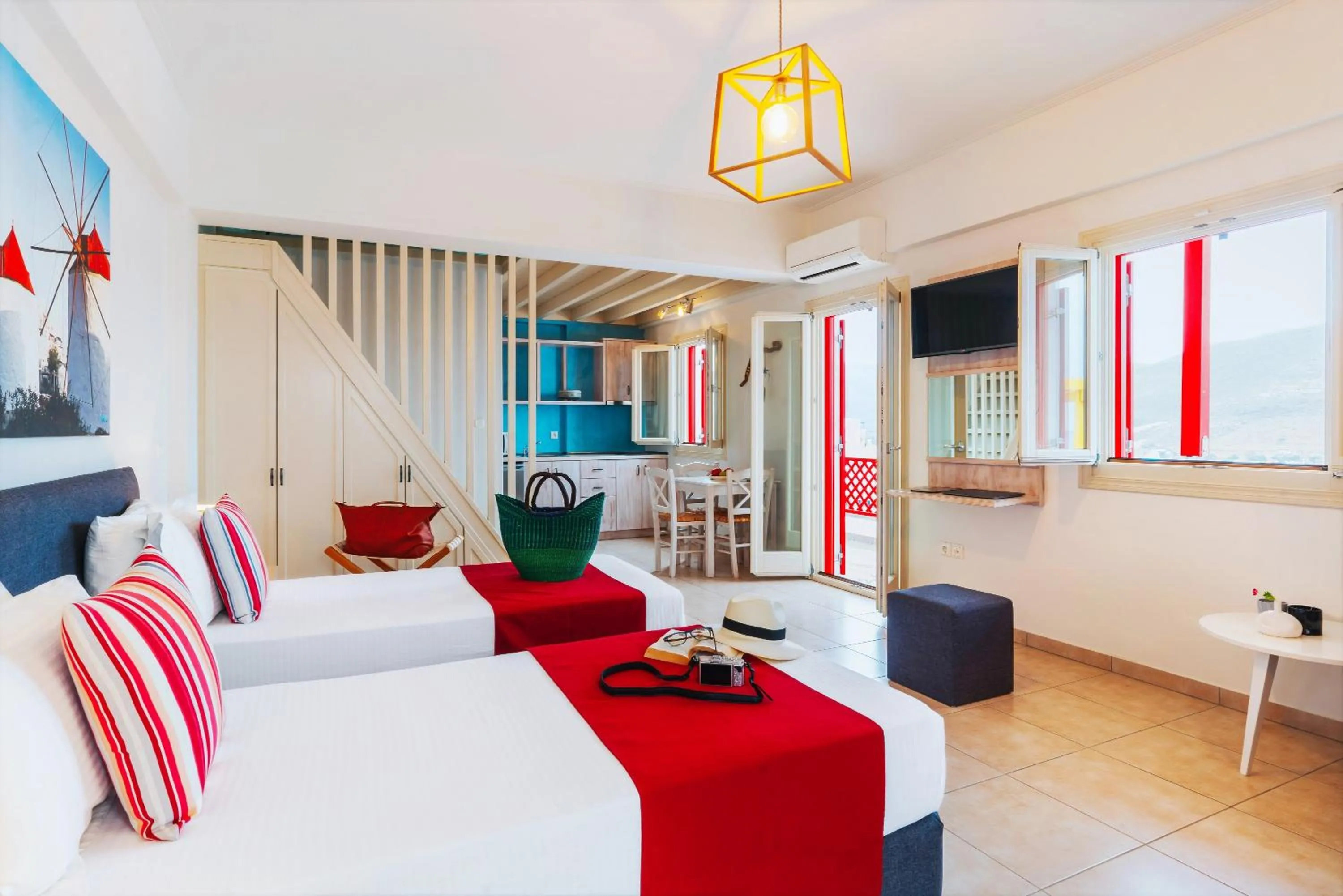 Bed in Aelia Apartments & Suites