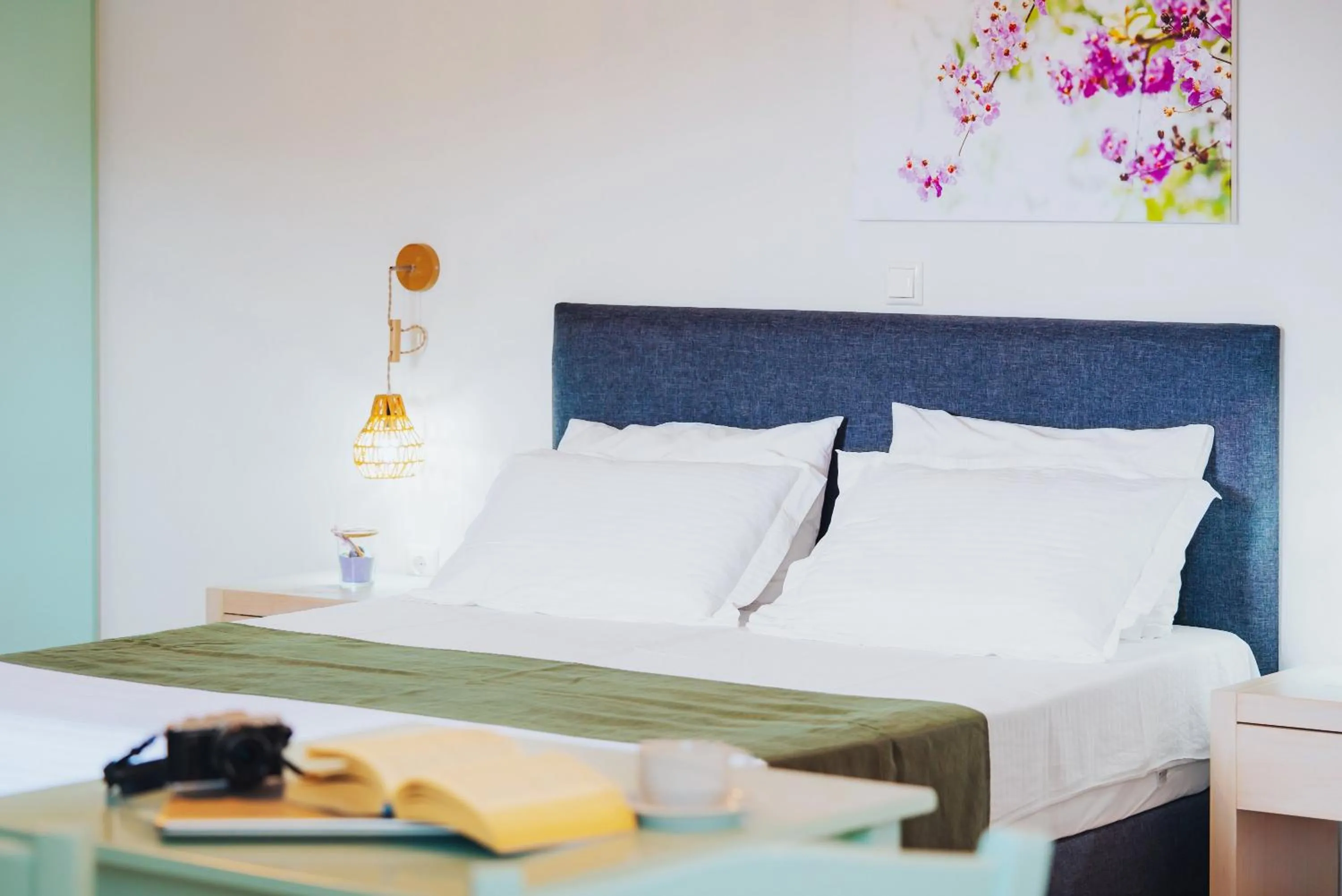 Bed in Aelia Apartments & Suites