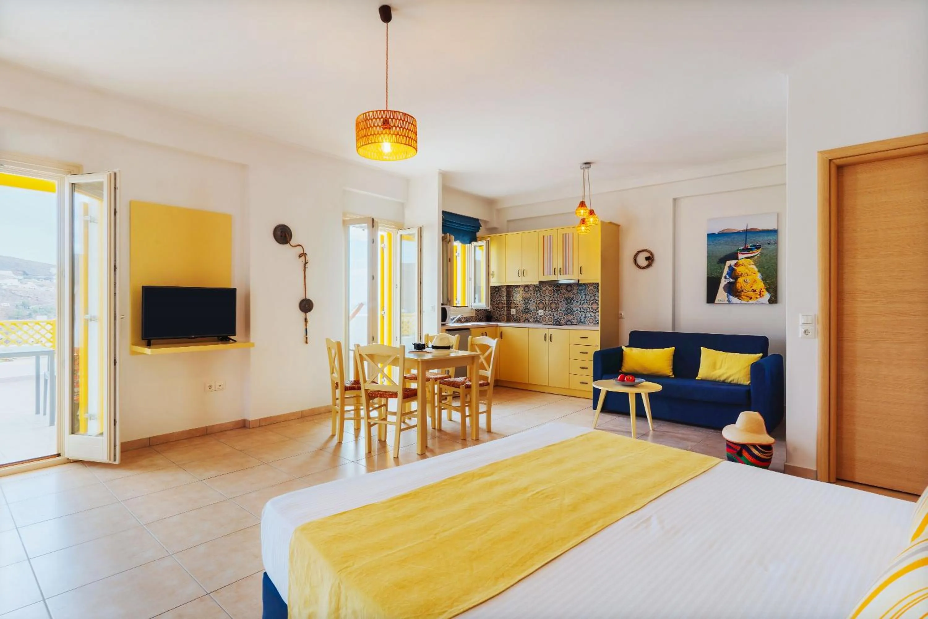 TV and multimedia, Bed in Aelia Apartments & Suites