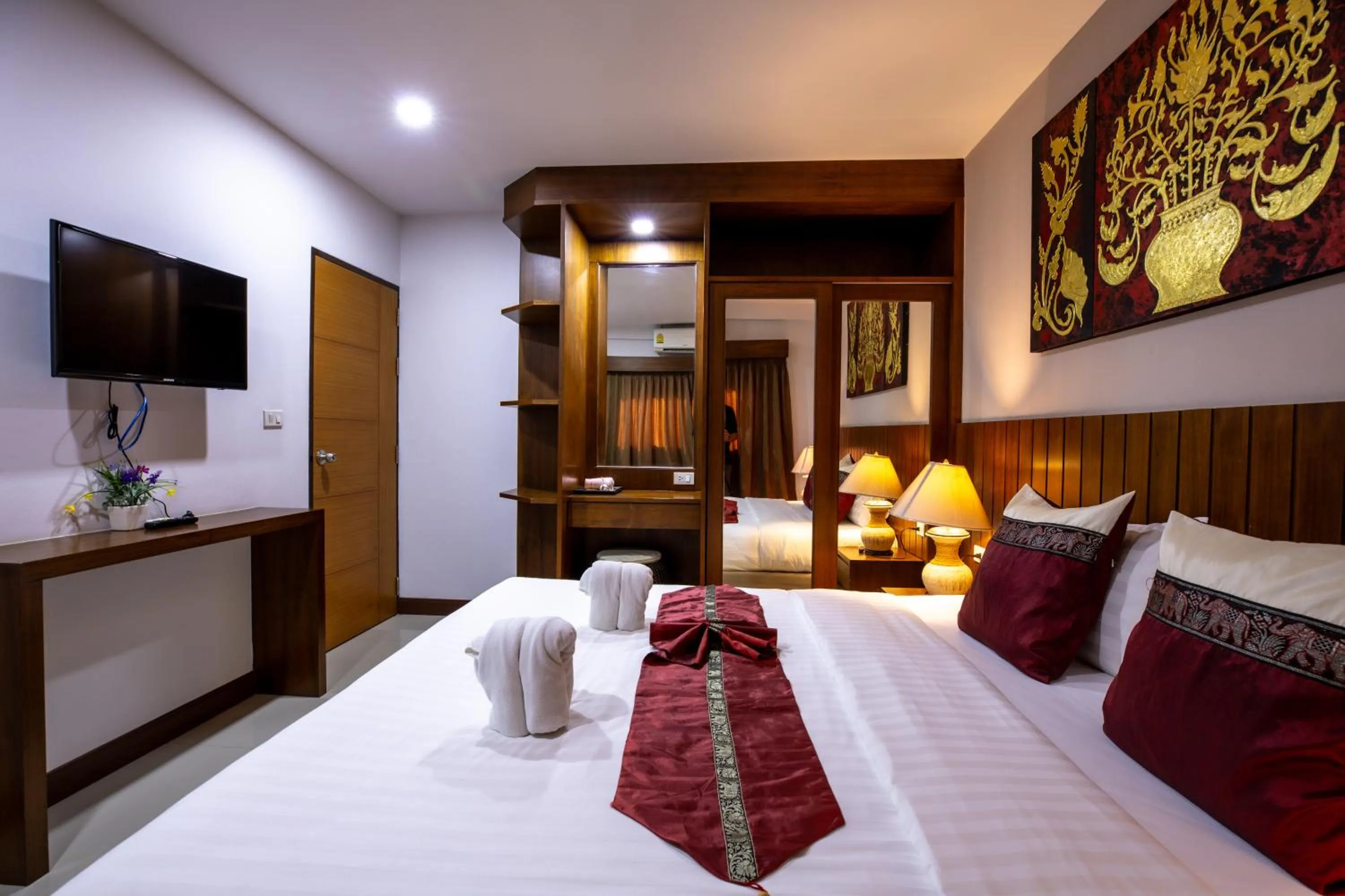 Bed in Huen Jao Ban Hotel