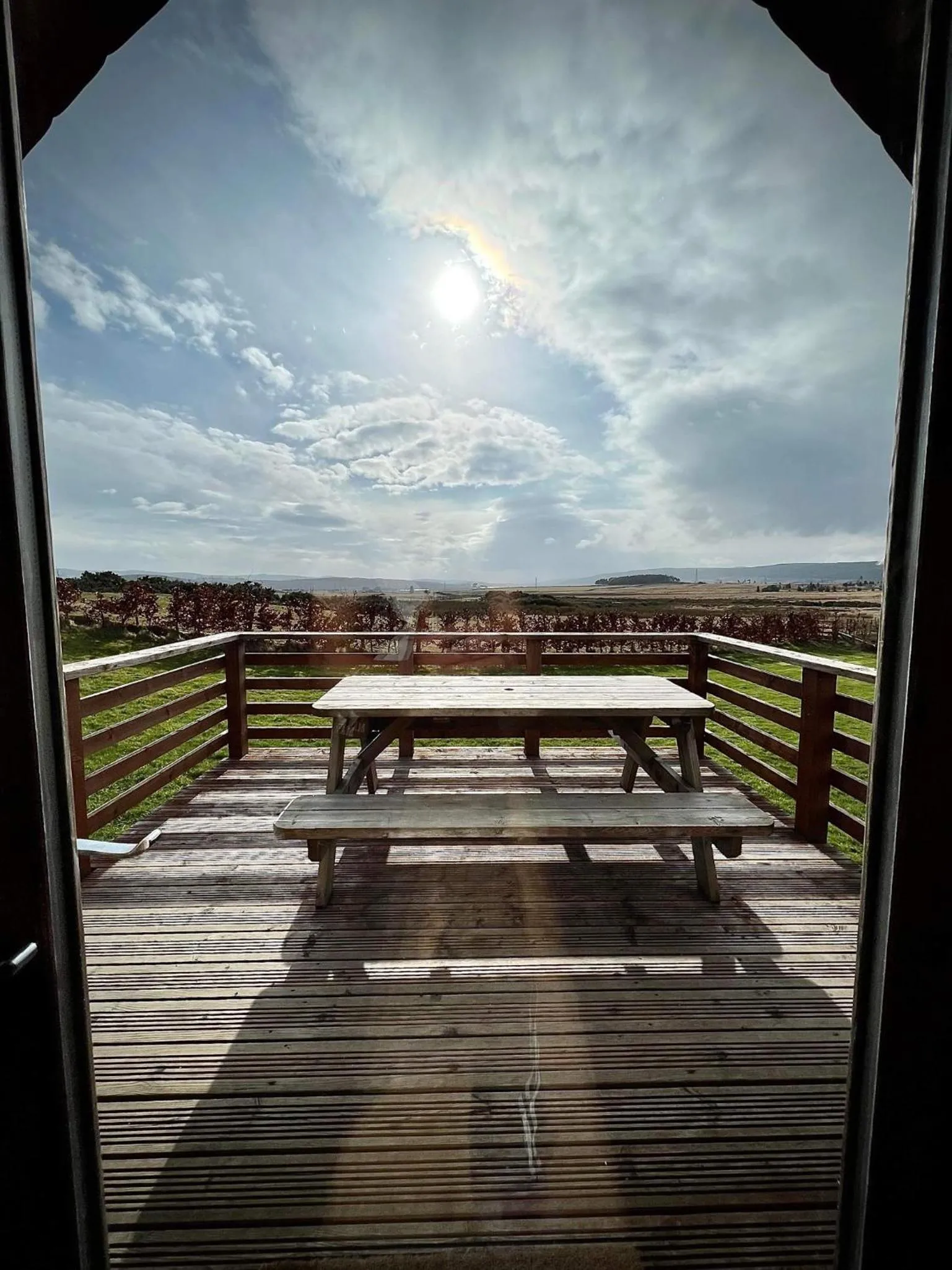 Balcony/Terrace in Loch Shin Glamping Pods