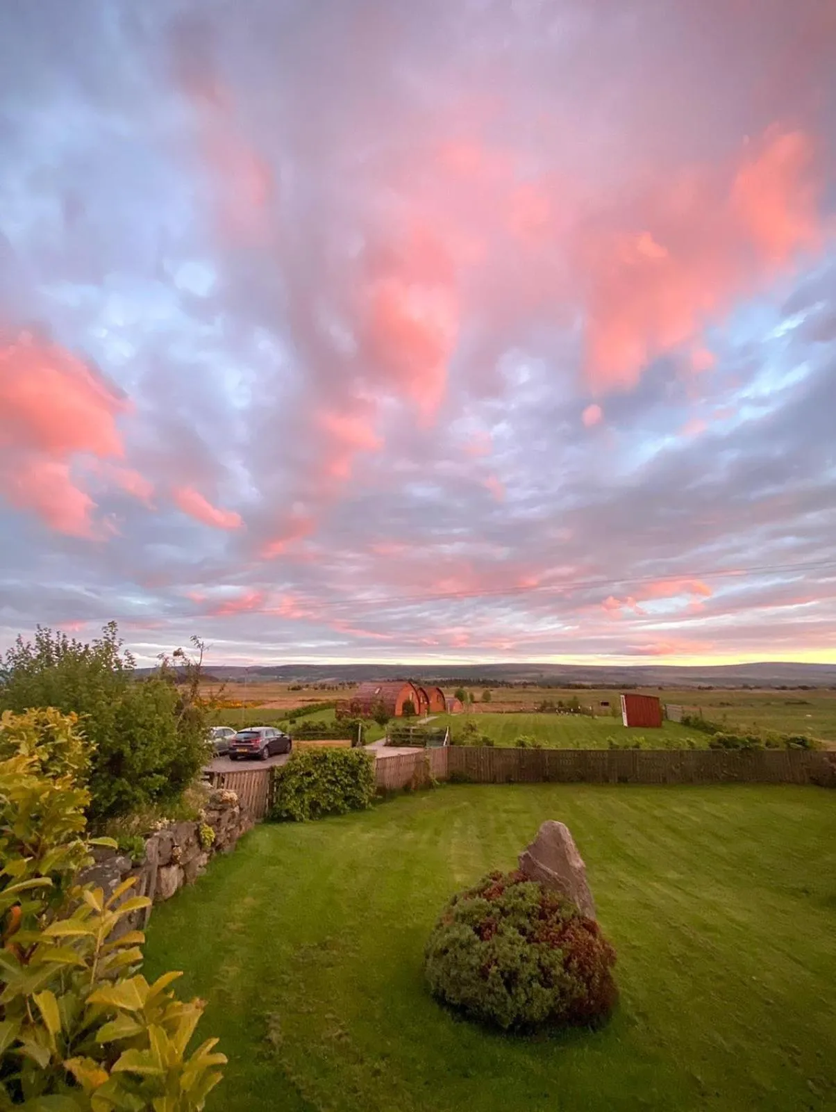 Sunset in Loch Shin Glamping Pods