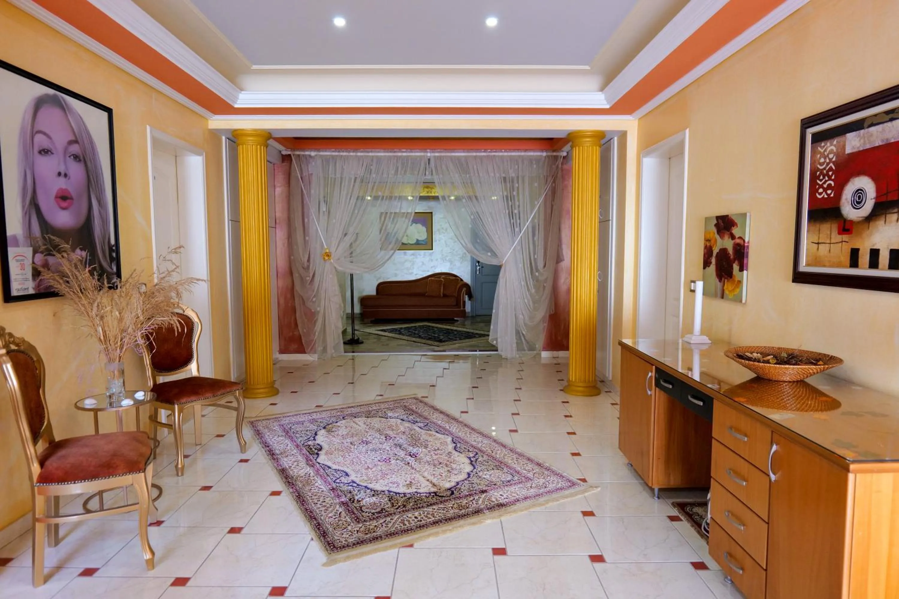 Seating area in Hotel Lindi