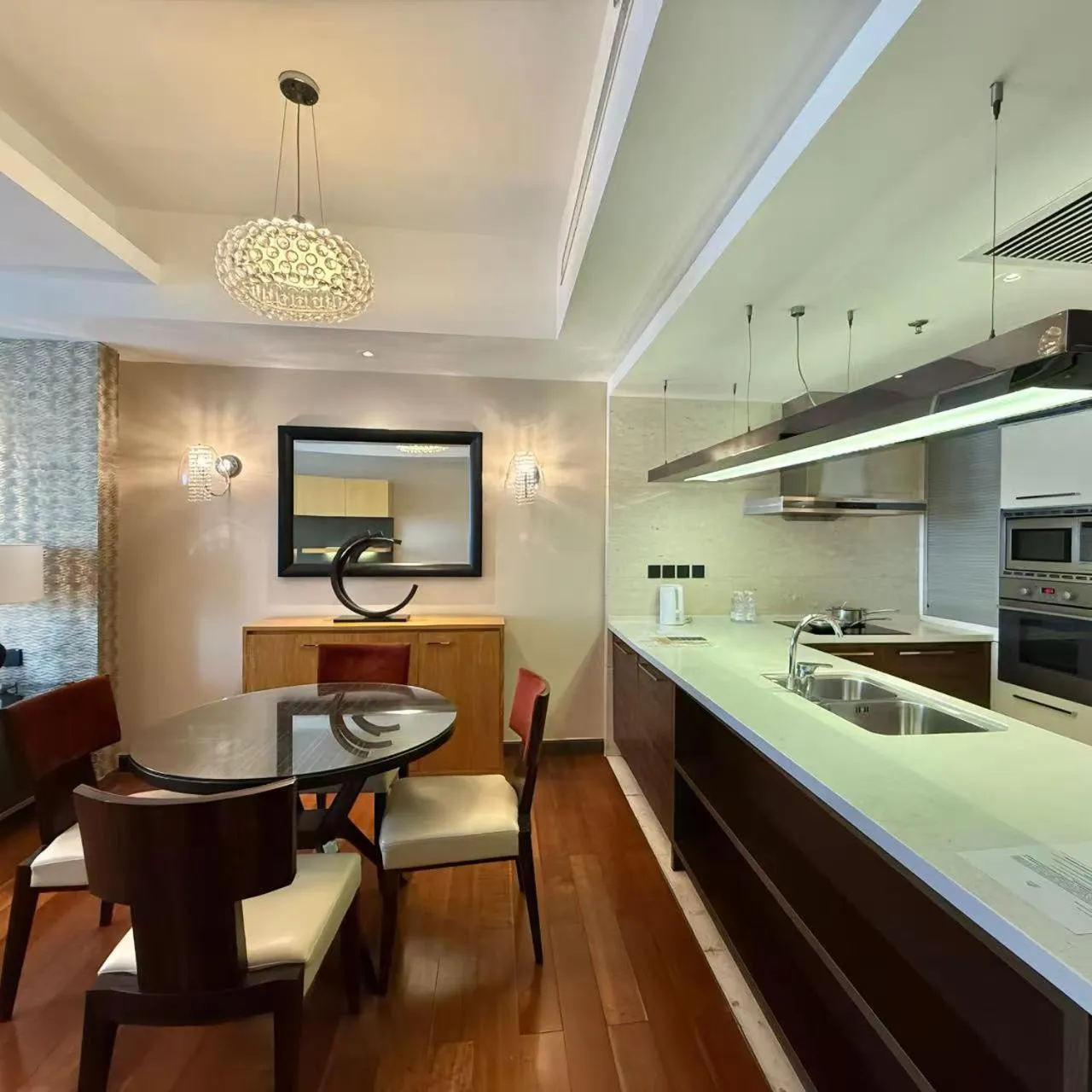 kitchen in The Sandalwood Beijing Marriott Executive Apartments