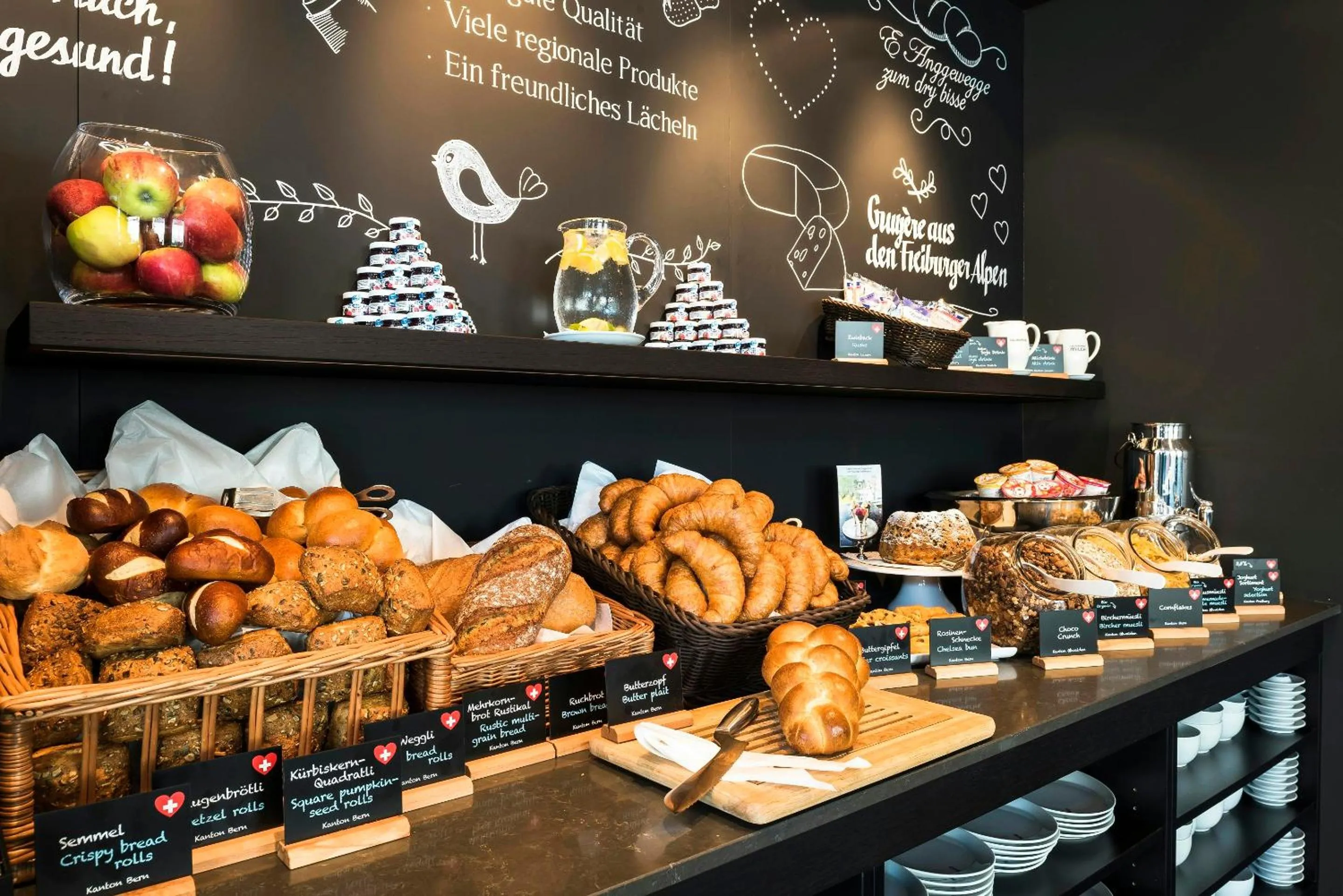 Buffet breakfast in Motel One Basel