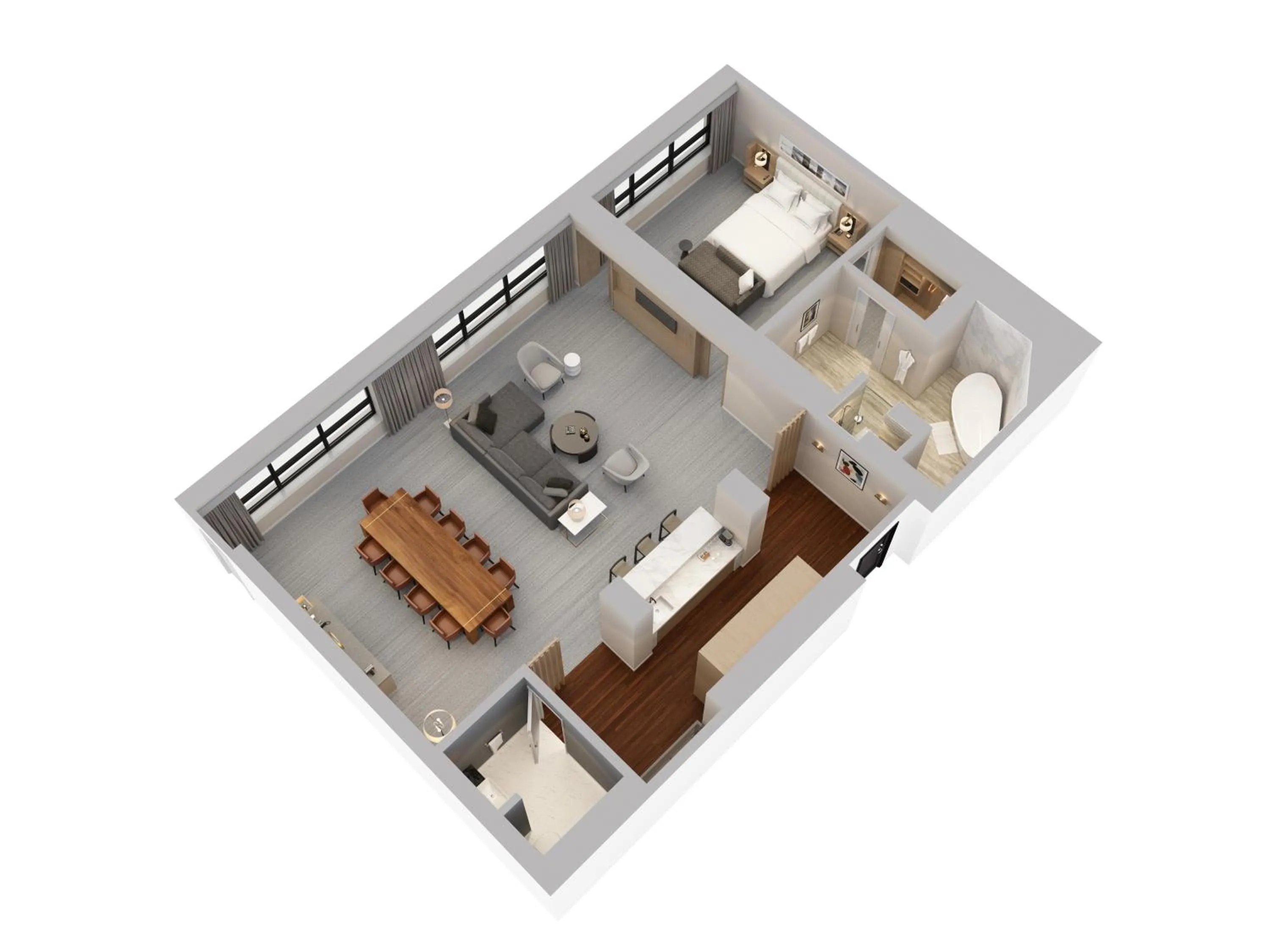 Floor plan, Bed in The Ritz-Carlton, Chicago
