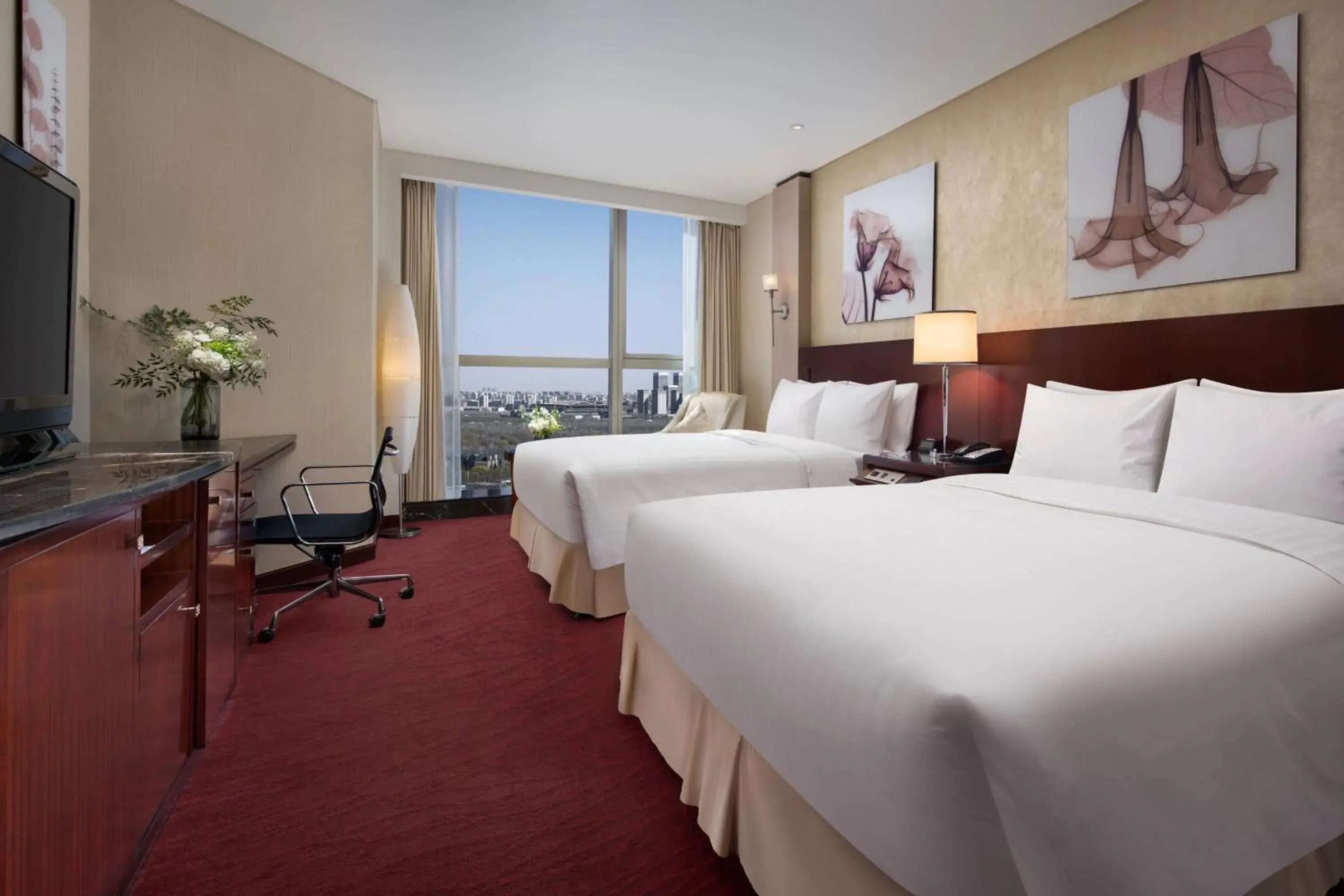 Executive Deluxe, Executive lounge access, Guest room, 2 Double in Beijing Marriott Hotel Northeast Executive Deluxe, Executive lounge access, Guest room, 2 Double in Beijing Marriott Hotel Northeast