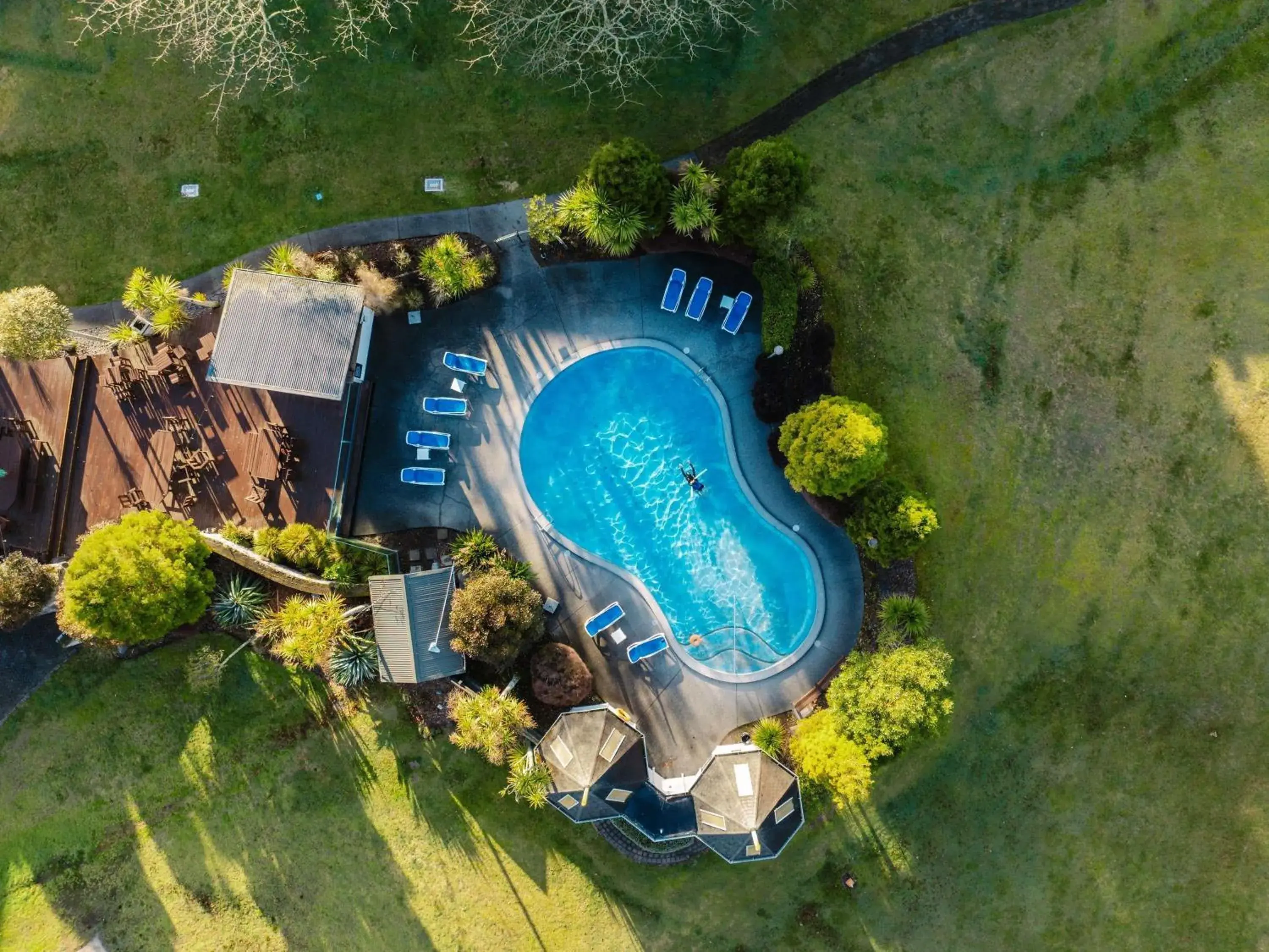 Pool view in Wairakei Resort Taupo Pool view in Wairakei Resort Taupo