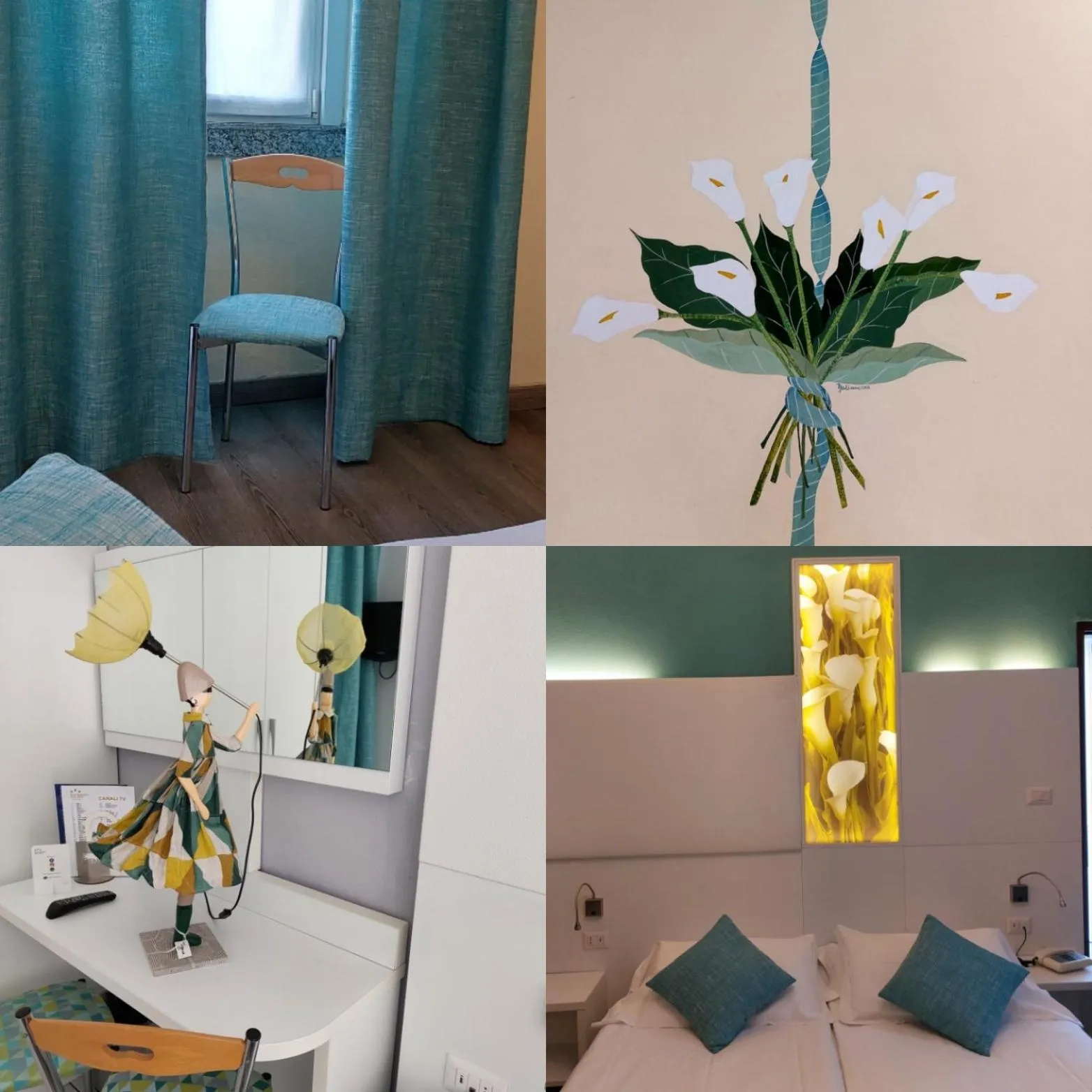 Decorative detail, Bed in Albergo Pesce D'oro