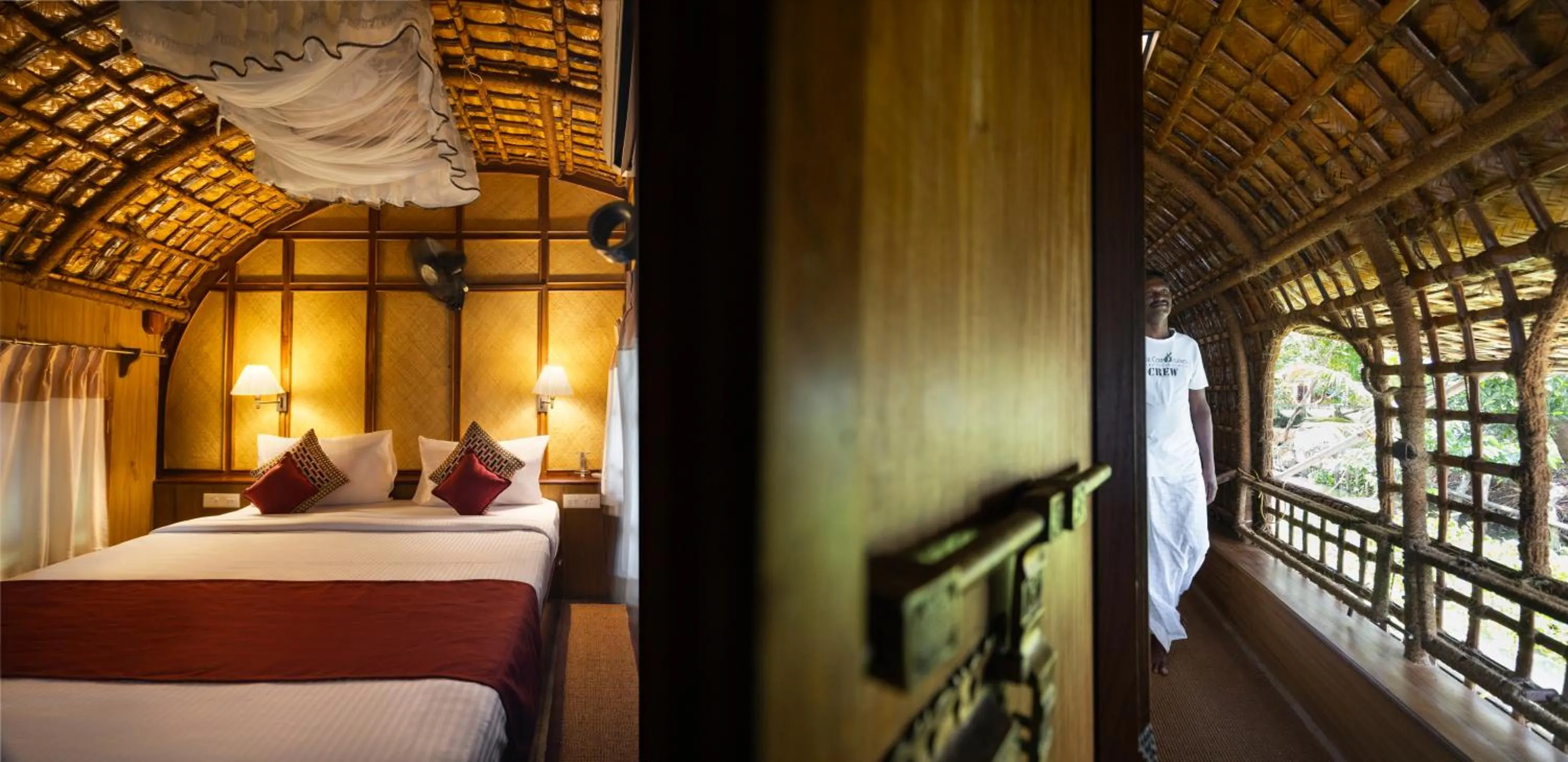 Bed in Spice Coast Cruises - Houseboat, A CGH Earth Experience