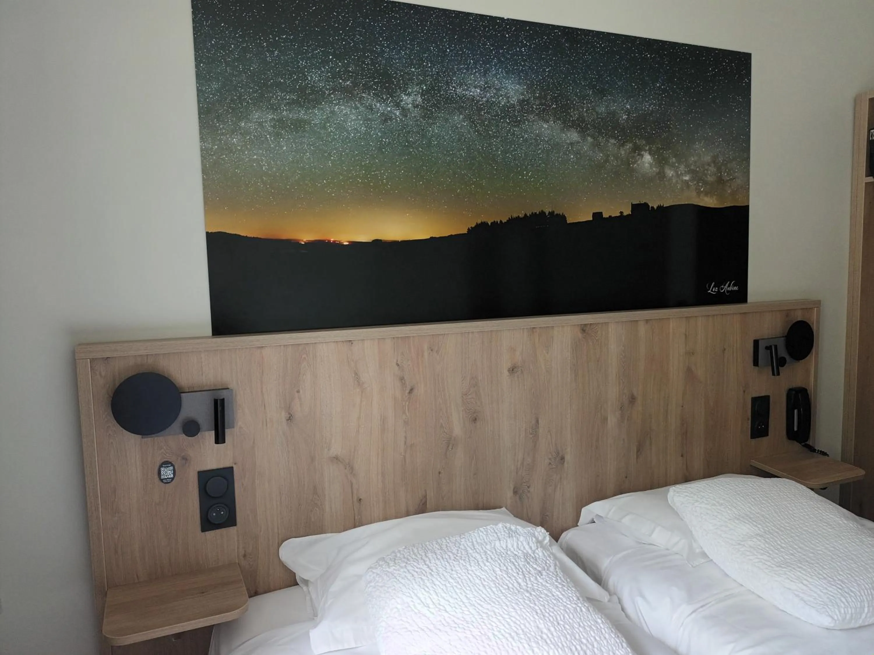 Bed in Hôtel-Restaurant Logis l'Aubrac Laguiole