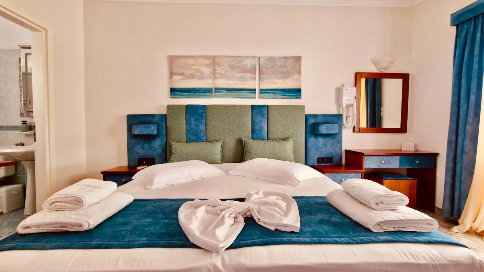 Bed in Hotel Dionysis Studios